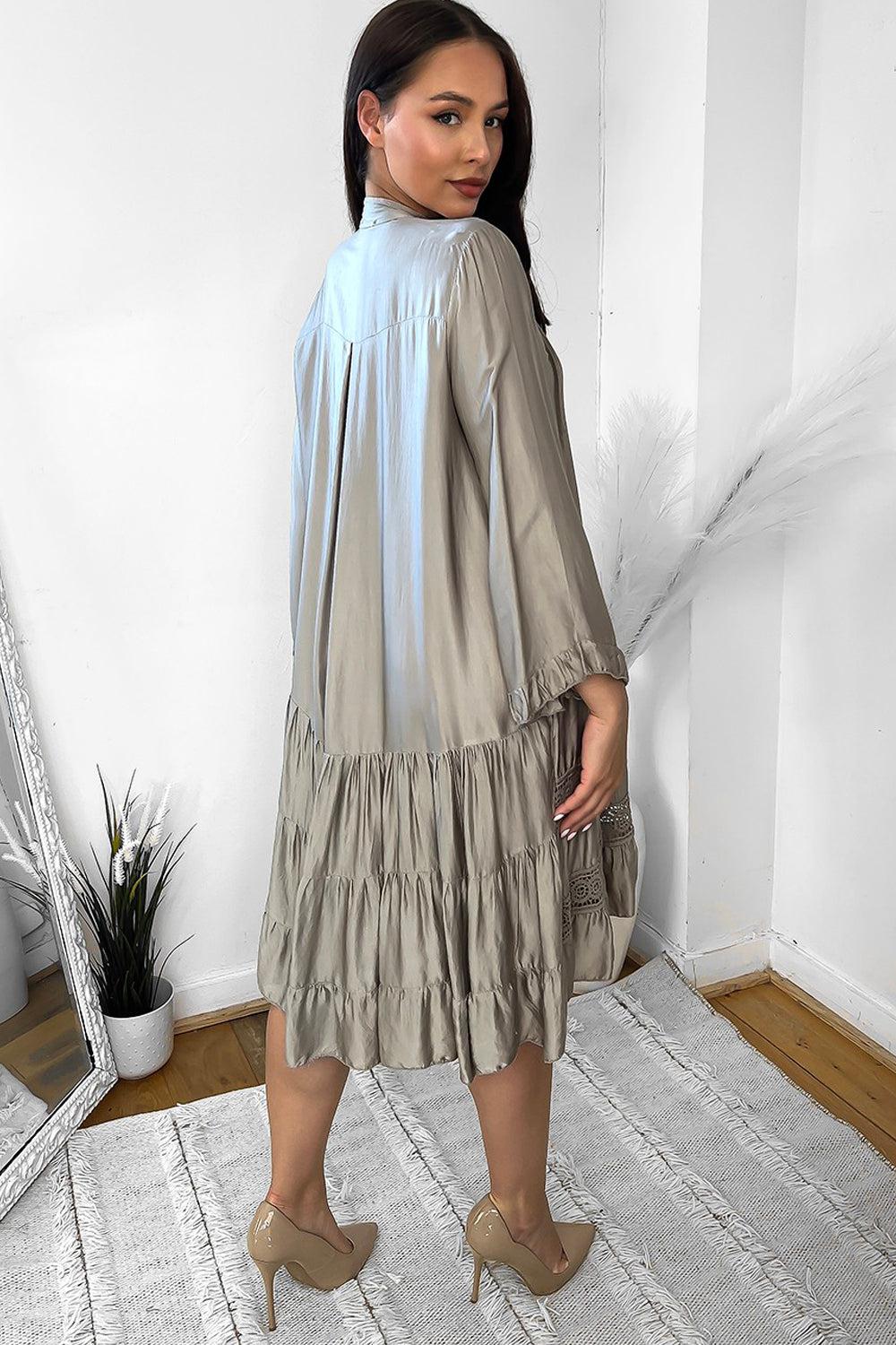 Silk Blend Relaxed Fit Summer Dress-SinglePrice