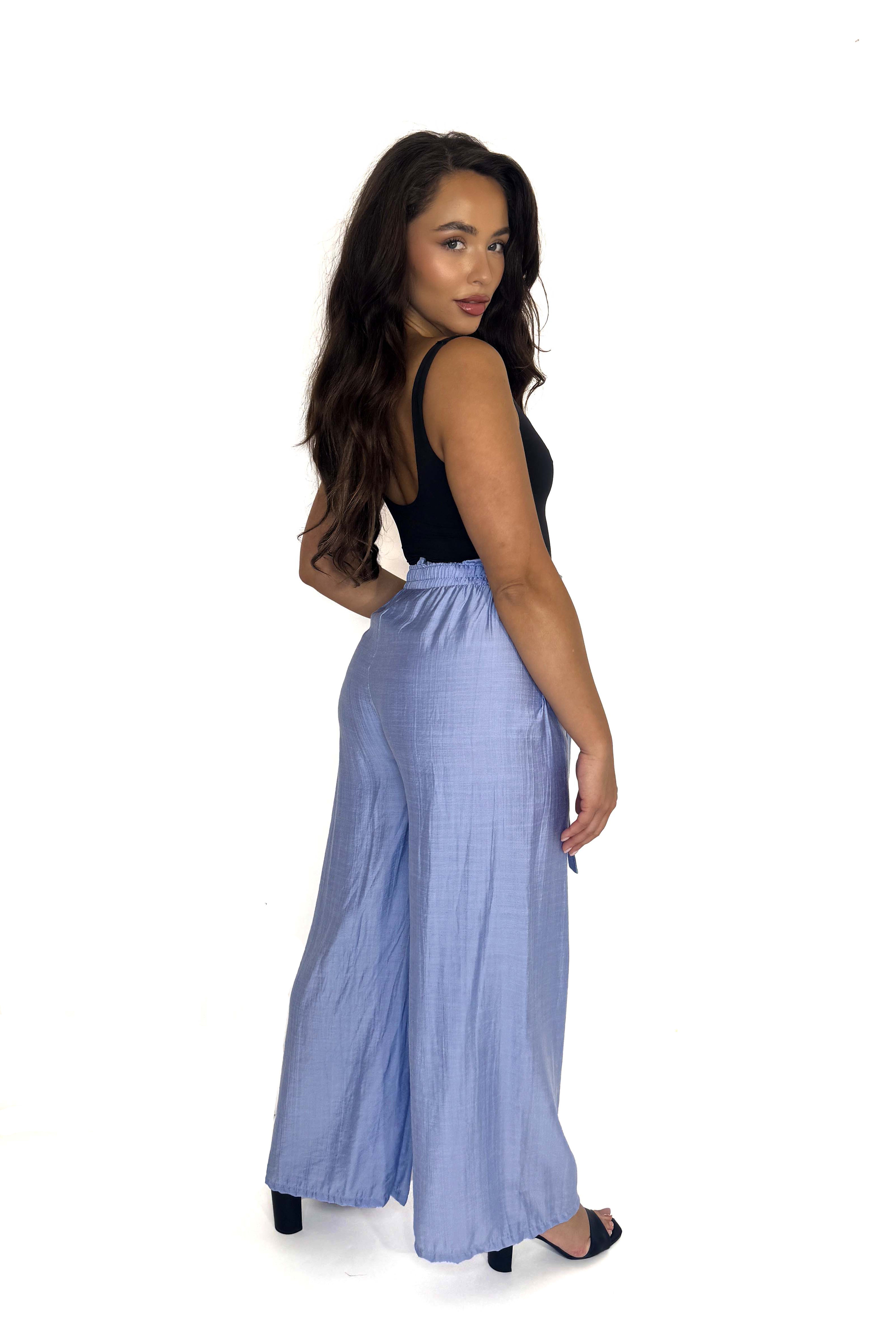 Paper Bag High Waist Wide Leg Trousers