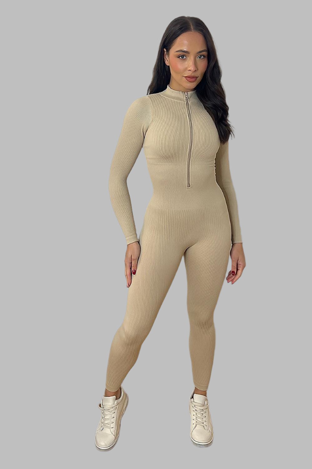 High Neck Zipped Front Sporty Onesie-SinglePrice