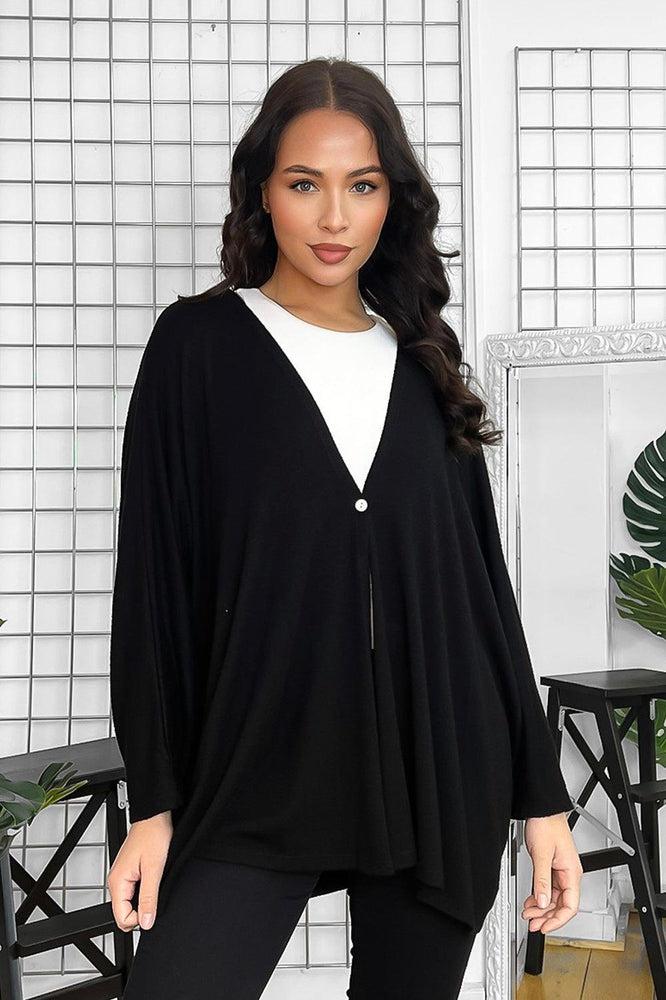 V-Neck Relaxed Fit Single Button Cardigan-SinglePrice