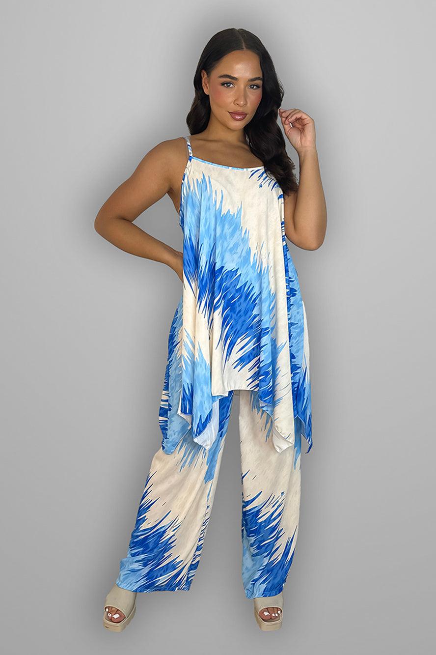 Slinky Abstract Print Tunic And Trousers Set-SinglePrice