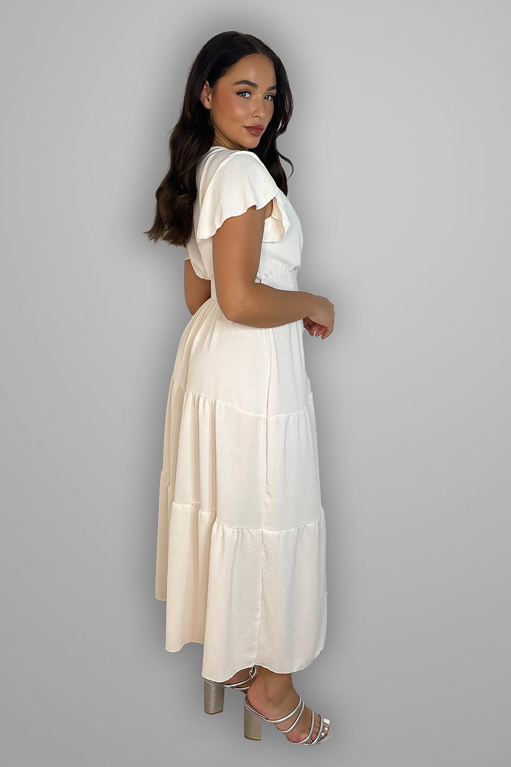 Belted V-Neck Maxi Dress-SinglePrice