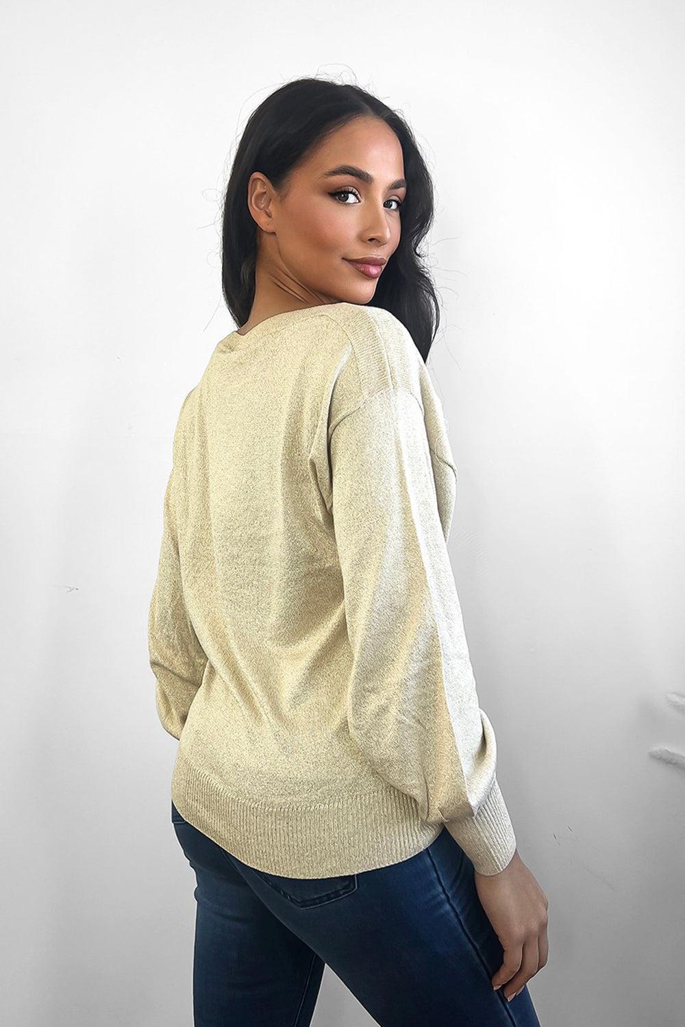 Shimmer Slouchy Fit Pullover-SinglePrice