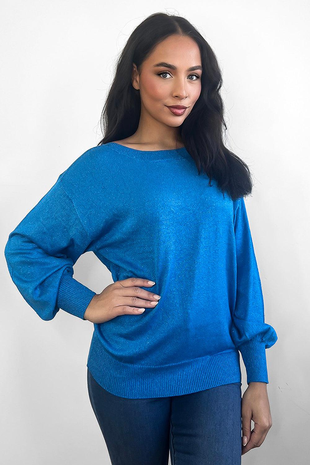 Shimmer Slouchy Fit Pullover-SinglePrice