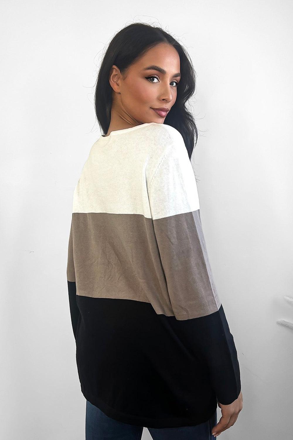 Stars Detail Large Stripes Longline Pullover-SinglePrice