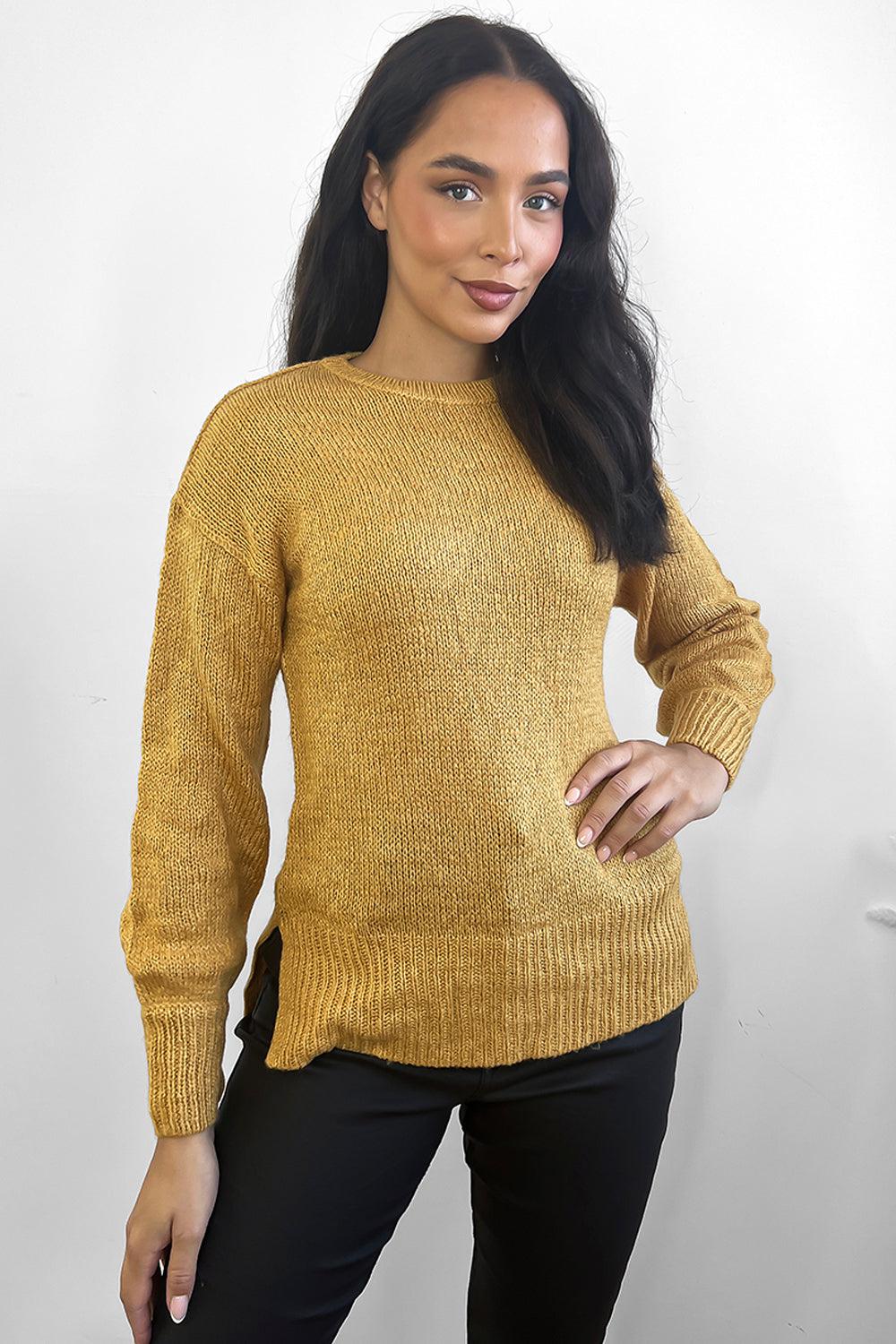 Heavy Knit Classic Scoop Neck Pullover-SinglePrice