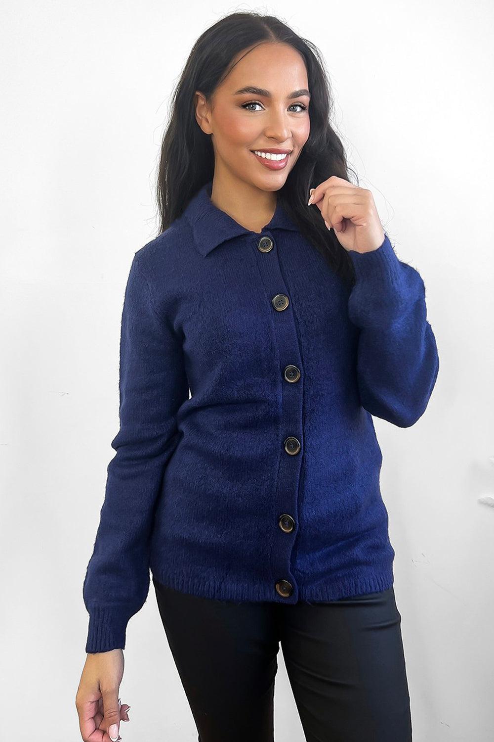 Buttoned Front Classic Style Cardigan-SinglePrice