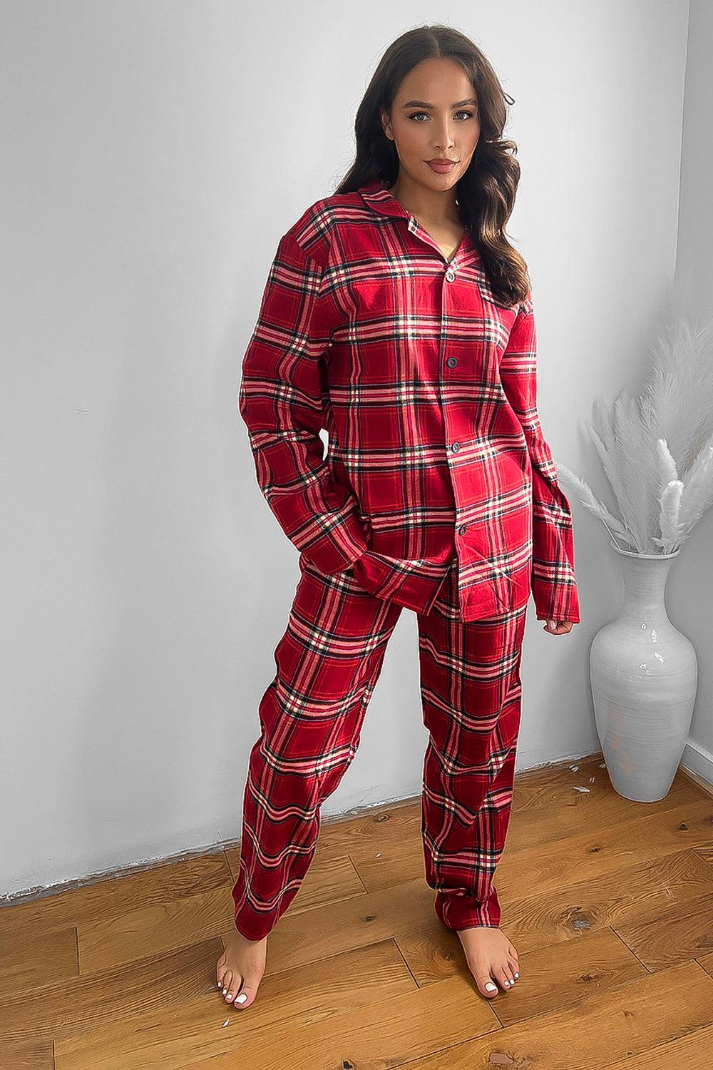 100% Cotton Red Lumberjack Pajama Set-SinglePrice