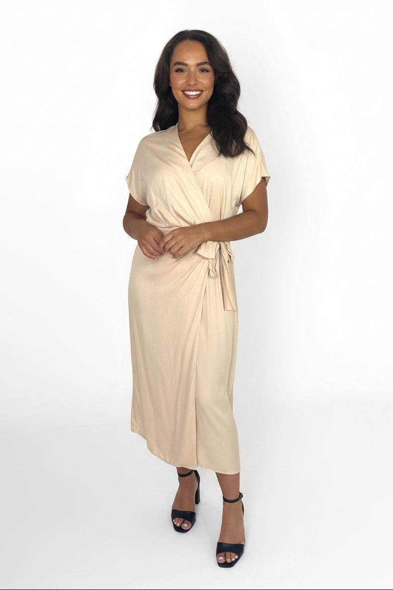 Lightweight Tie Wrap Long Viscose Dress