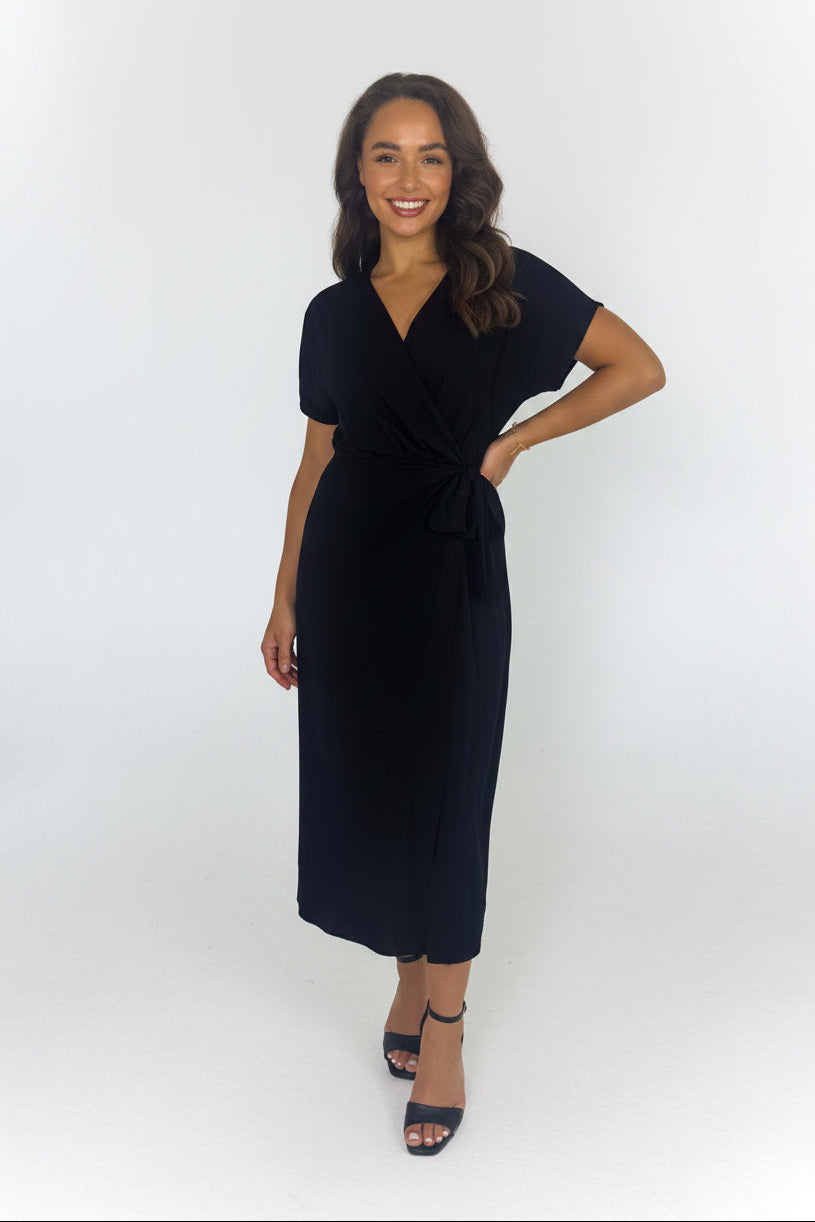 Lightweight Tie Wrap Long Viscose Dress