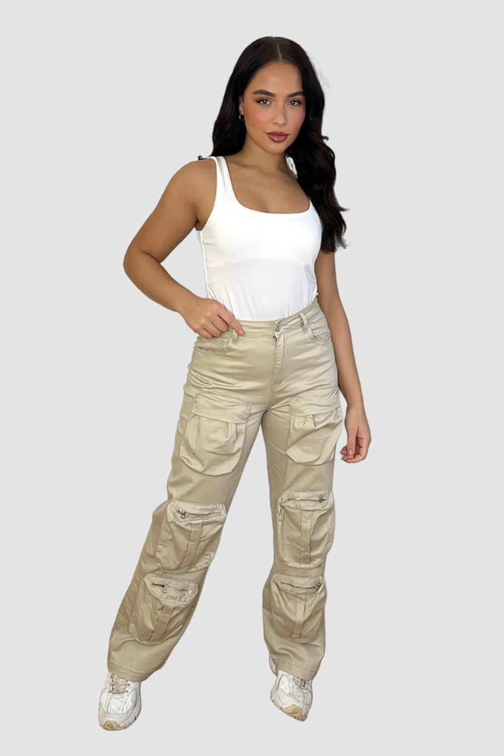 Multiple Utility Pockets Cargo Trousers-SinglePrice