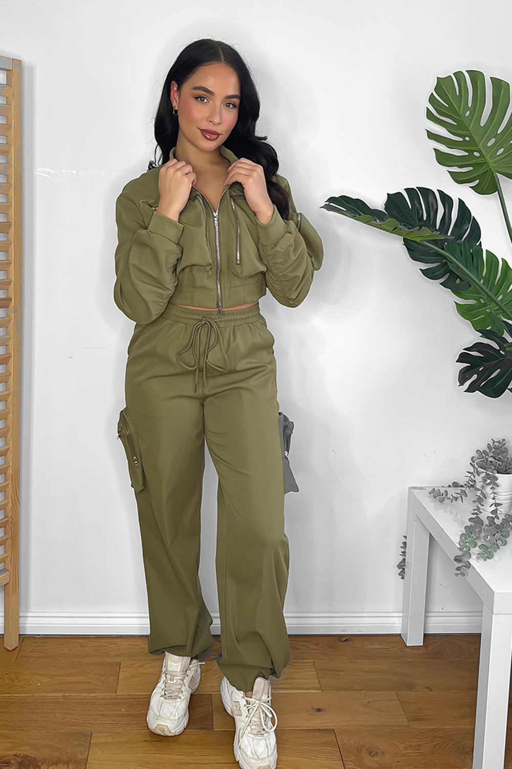 Lightweight Cargo Trousers And Bomber Jacket Set-SinglePrice