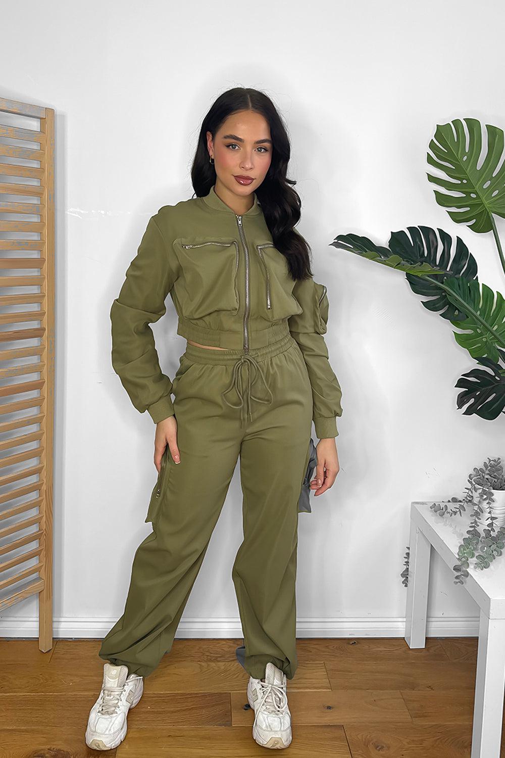 Lightweight Cargo Trousers And Bomber Jacket Set-SinglePrice