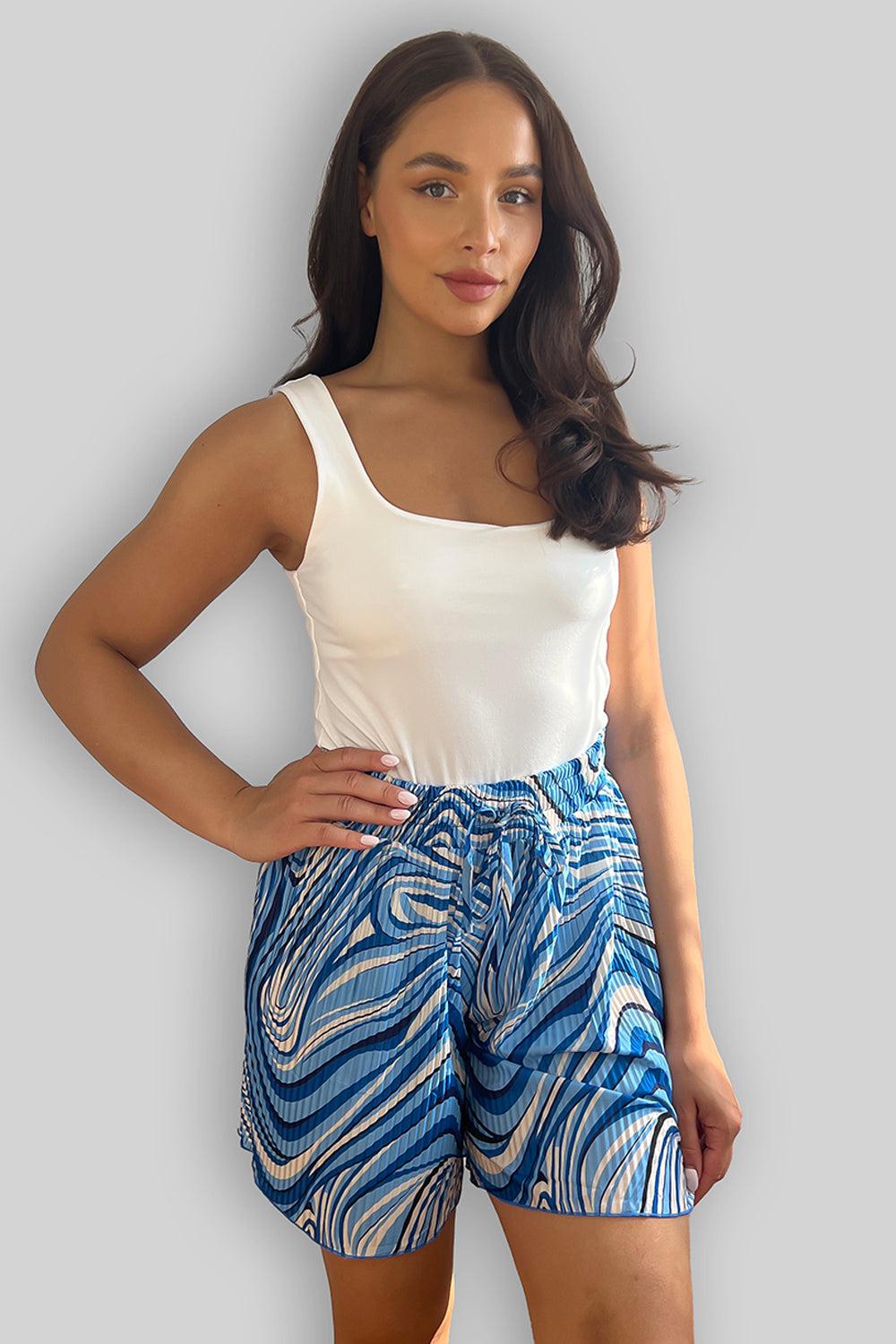 Marble Swirl Print Summer Shorts