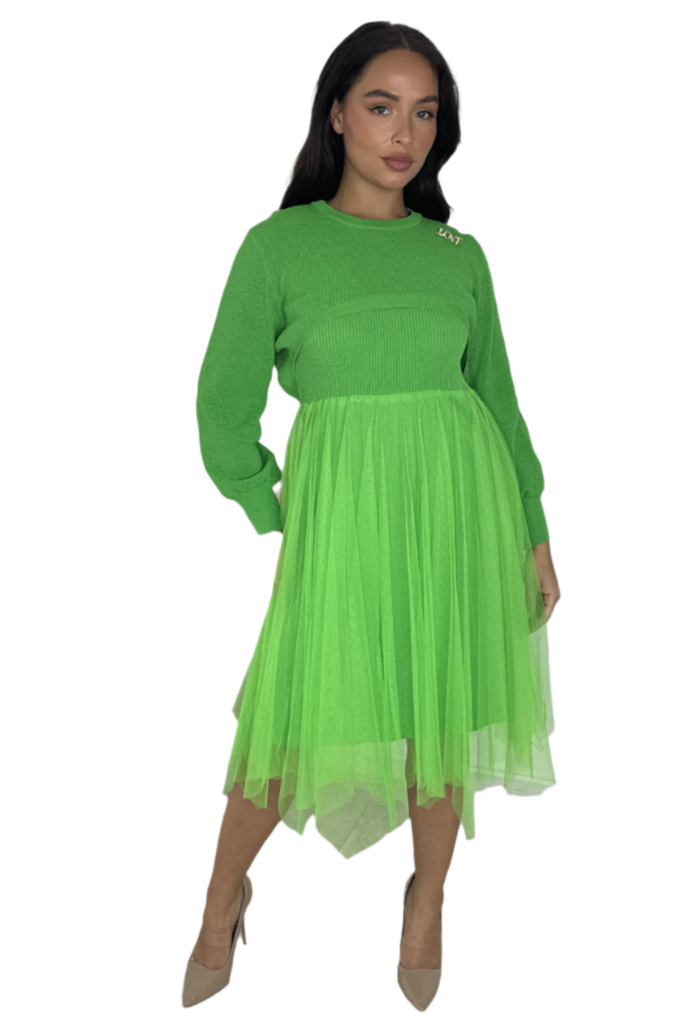 Knitted Tutu Midi Dress And Bolero Jumper Co-ord Set-SinglePrice