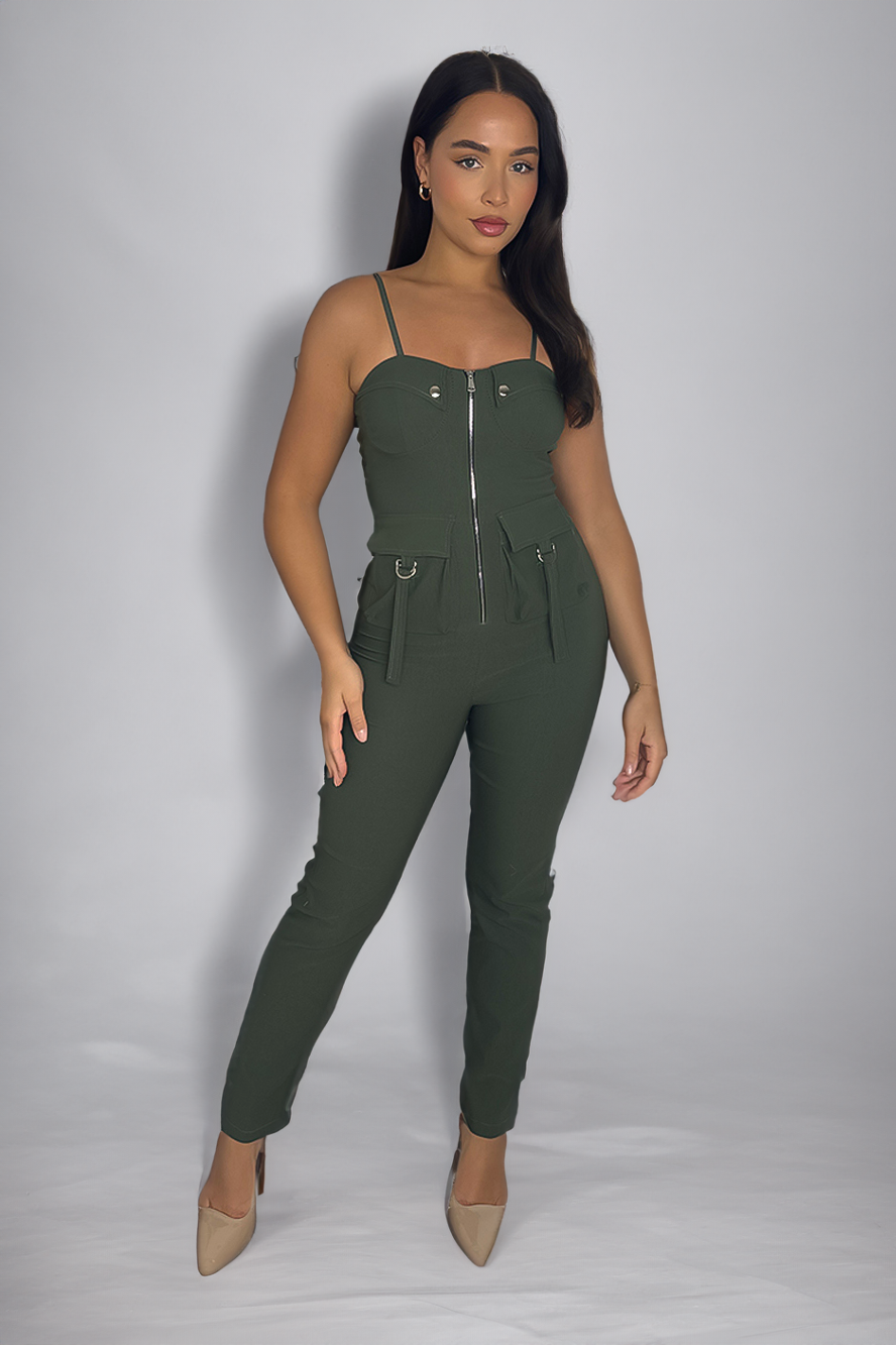 Padded Bustier Strappy Jumpsuit