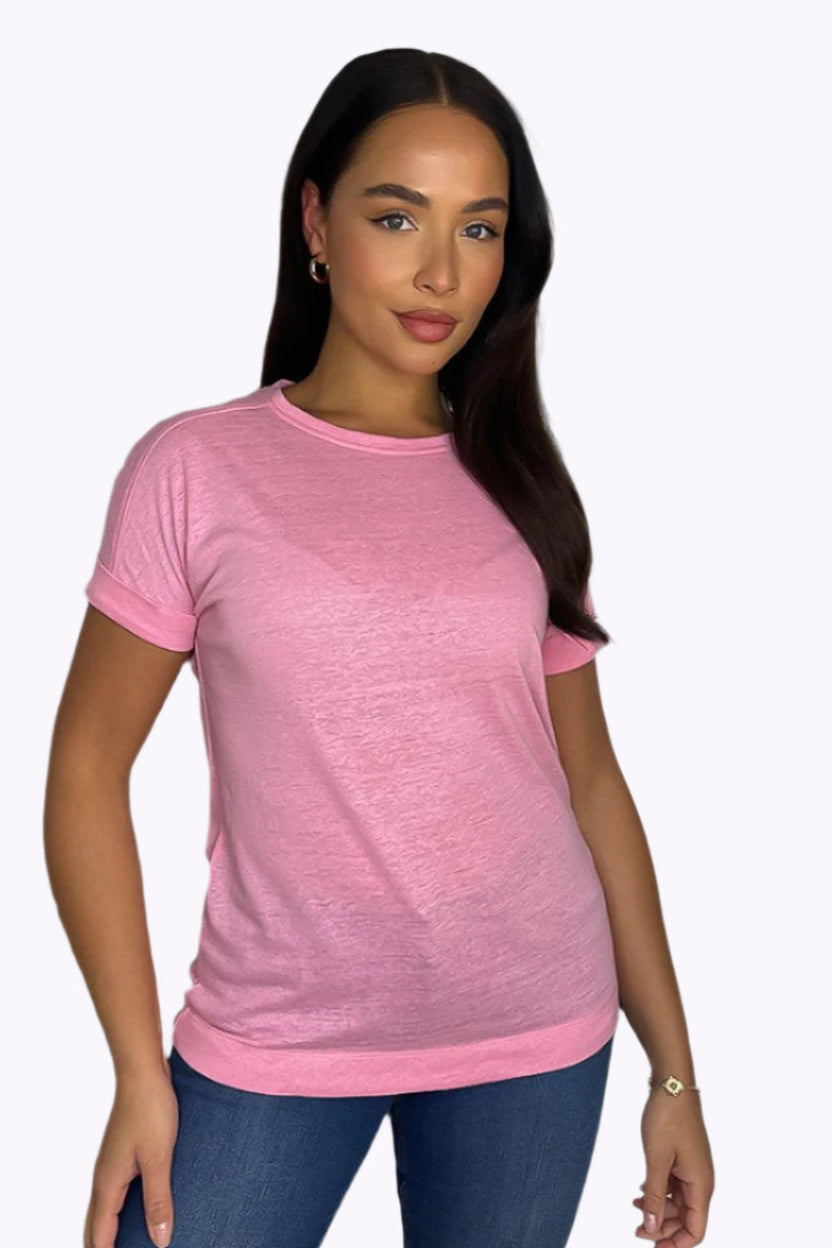 Cotton Short Sleeved Thin T-Shirt-SinglePrice