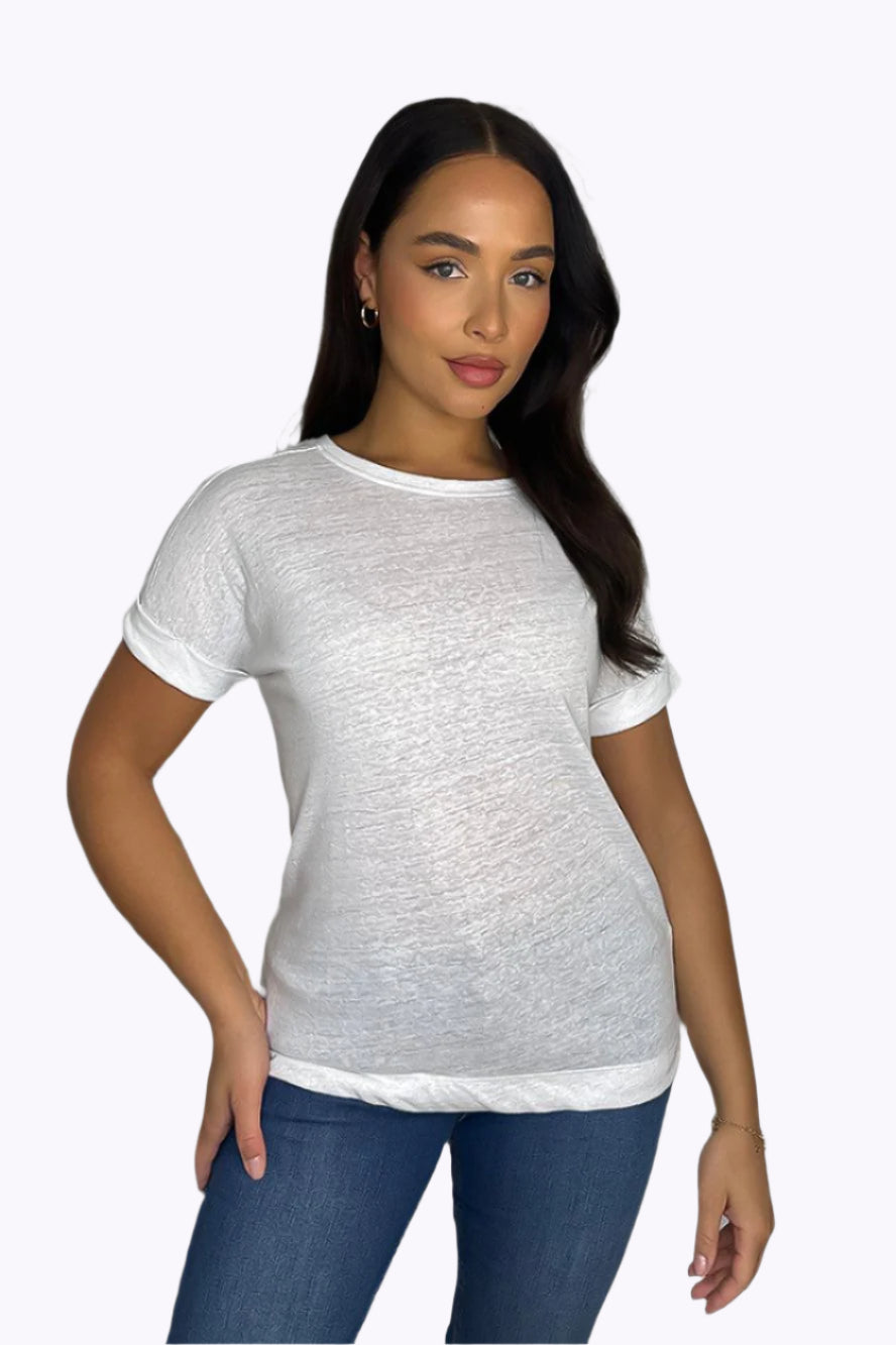 Cotton Short Sleeved Thin T-Shirt-SinglePrice