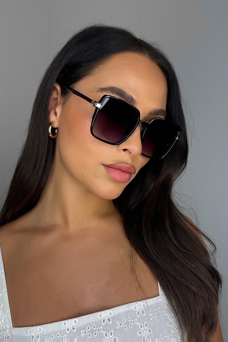 Large Square Thin Frame Sunglasses