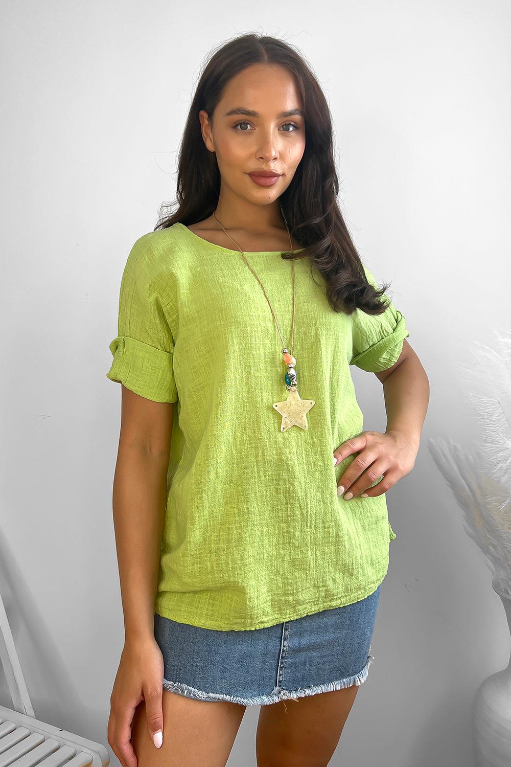 100% Cotton Relaxed Fit Necklace Tunic-SinglePrice