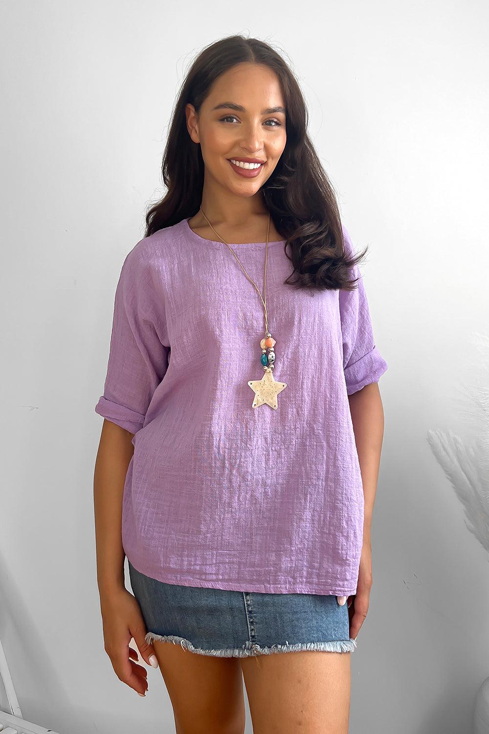 100% Cotton Relaxed Fit Necklace Tunic-SinglePrice