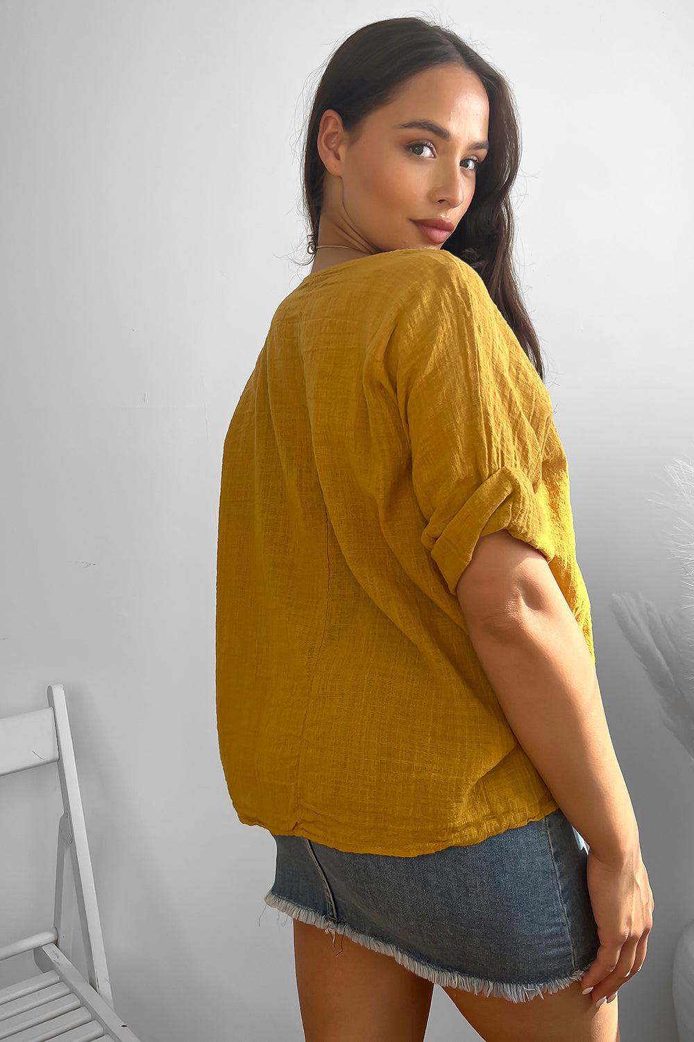 100% Cotton Relaxed Fit Necklace Tunic-SinglePrice