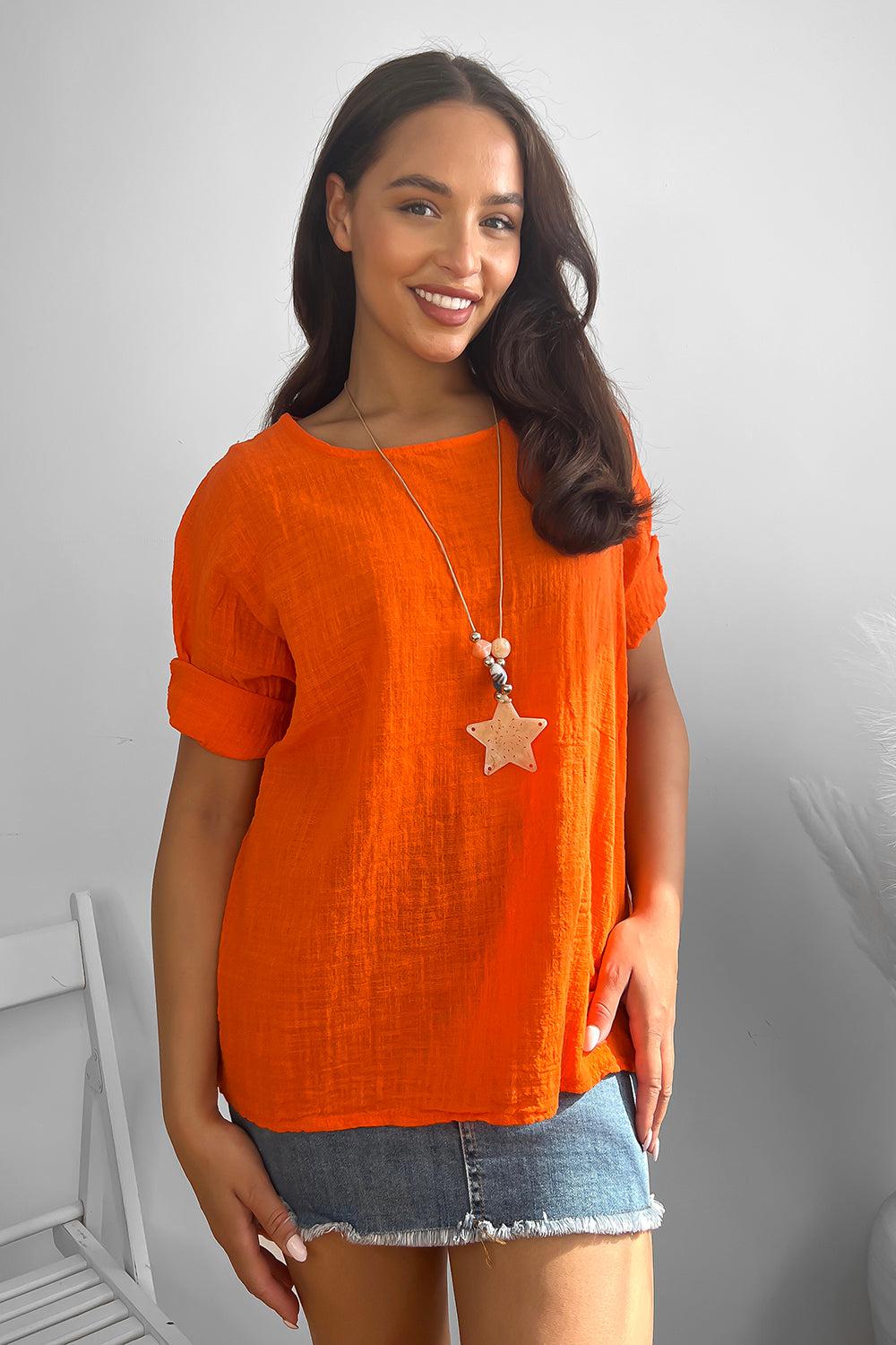 100% Cotton Relaxed Fit Necklace Tunic-SinglePrice