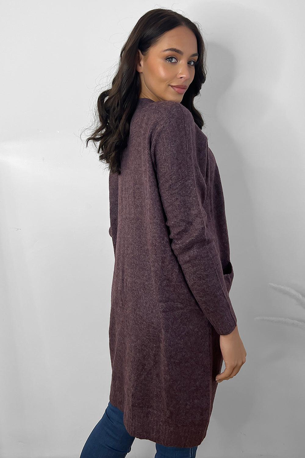 Slip Pockets To Side Open Front Batwing Cardigan-SinglePrice