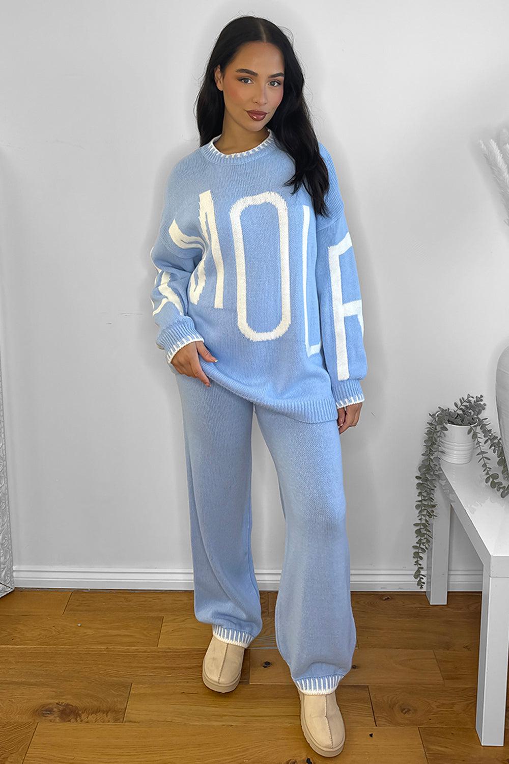 Amour Slogan Relaxed Fit Knitted Set-SinglePrice