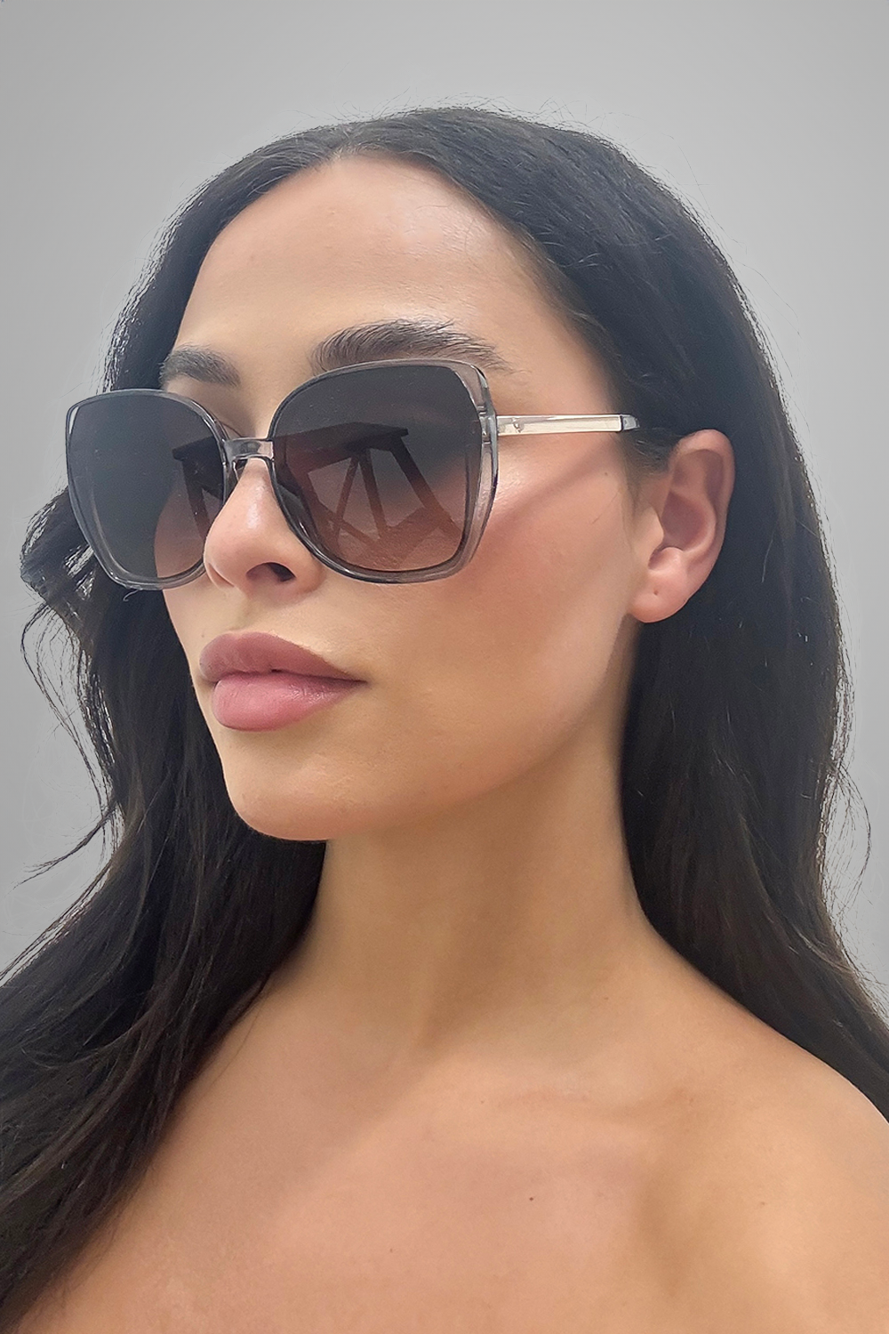 Large Butterfly Transparent Frame Sunglasses-SinglePrice