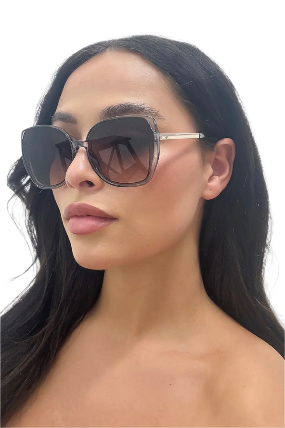 Large Butterfly Transparent Frame Sunglasses-SinglePrice