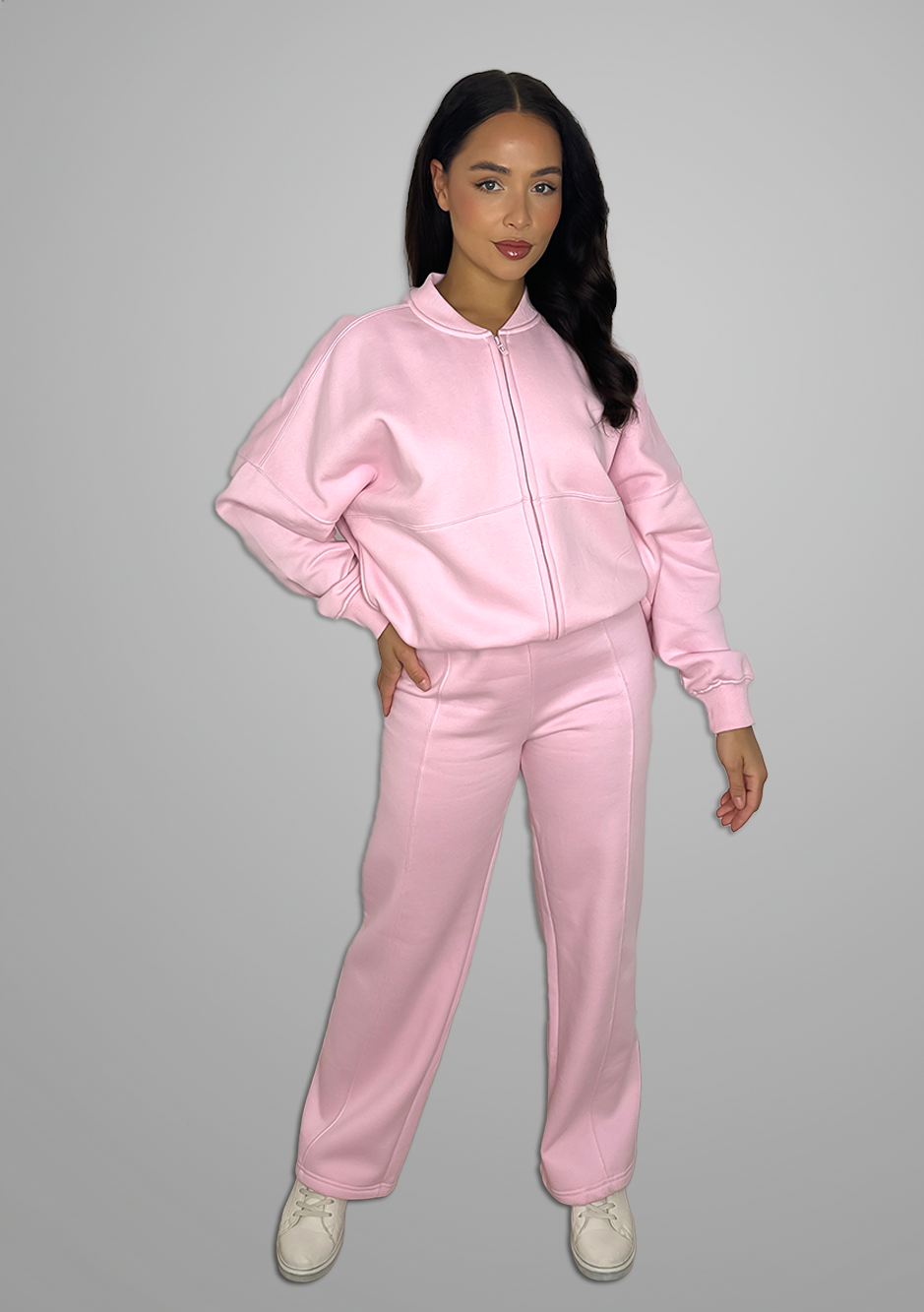 Large Front Pockets Top And Wide Trousers Set-SinglePrice