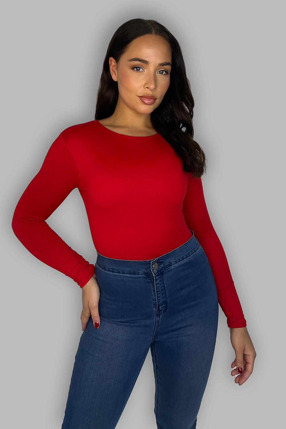 Wholesale Women's Scoop Neck Slinky Bodysuit (PACK OF 3)