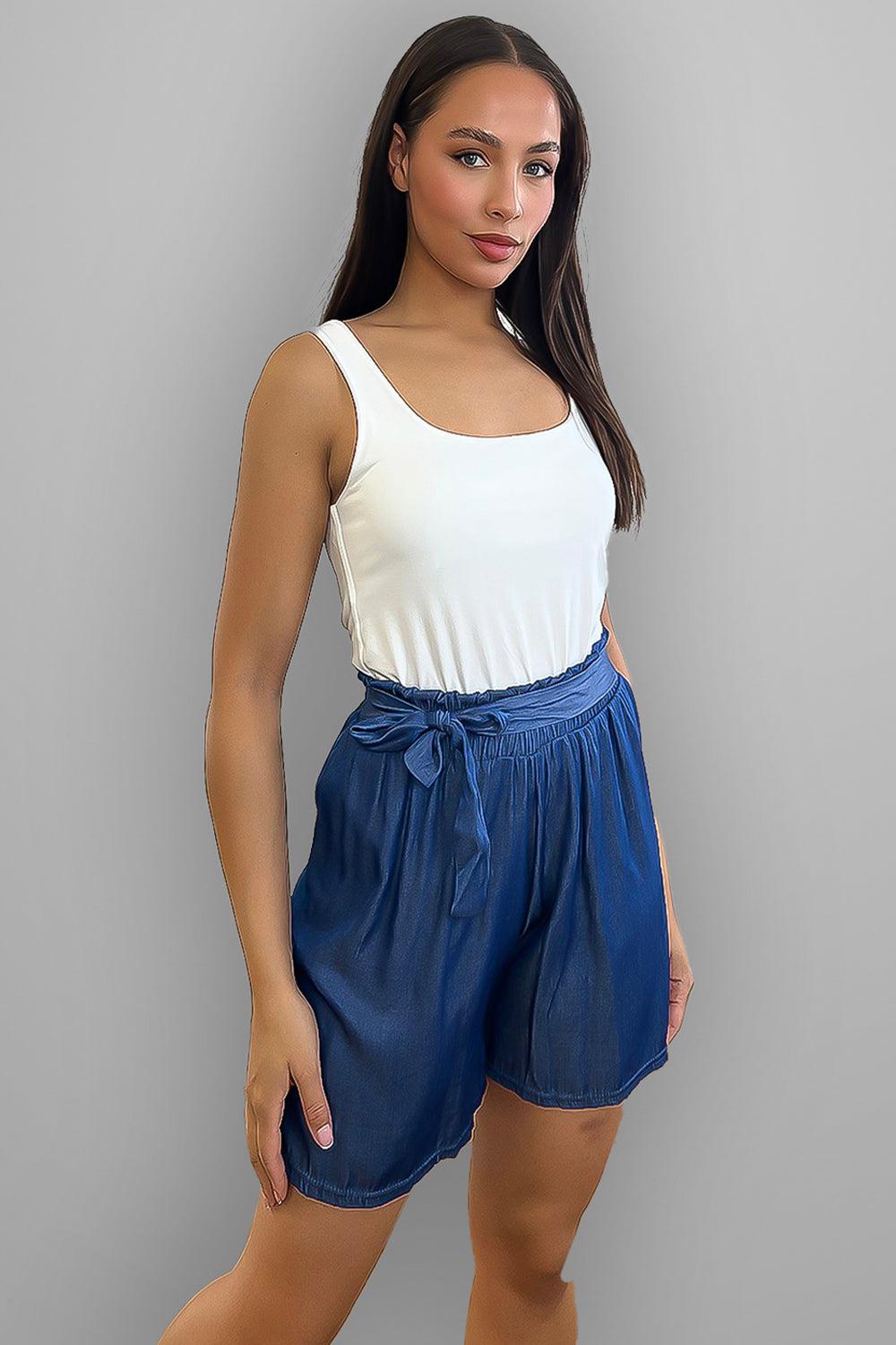 Waist Tie Summer Shorts-SinglePrice