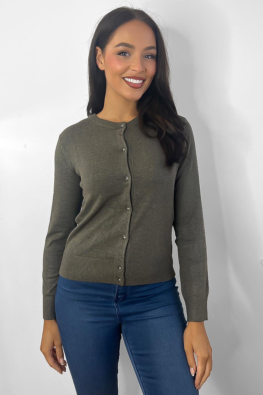Buttoned Down Front Classic Cardigan-SinglePrice