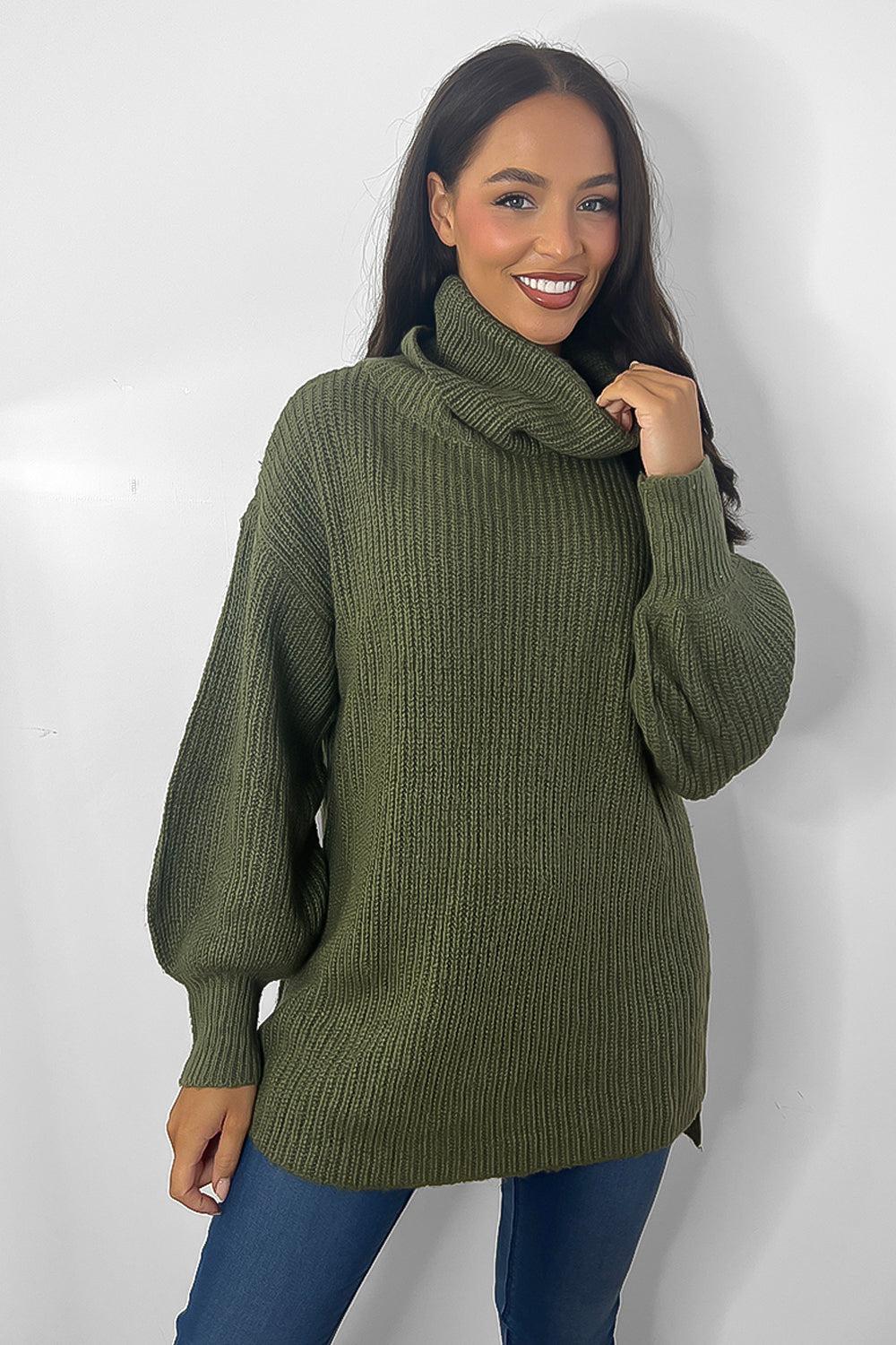 Large Cowl Neck Slouchy Fit Pullover-SinglePrice