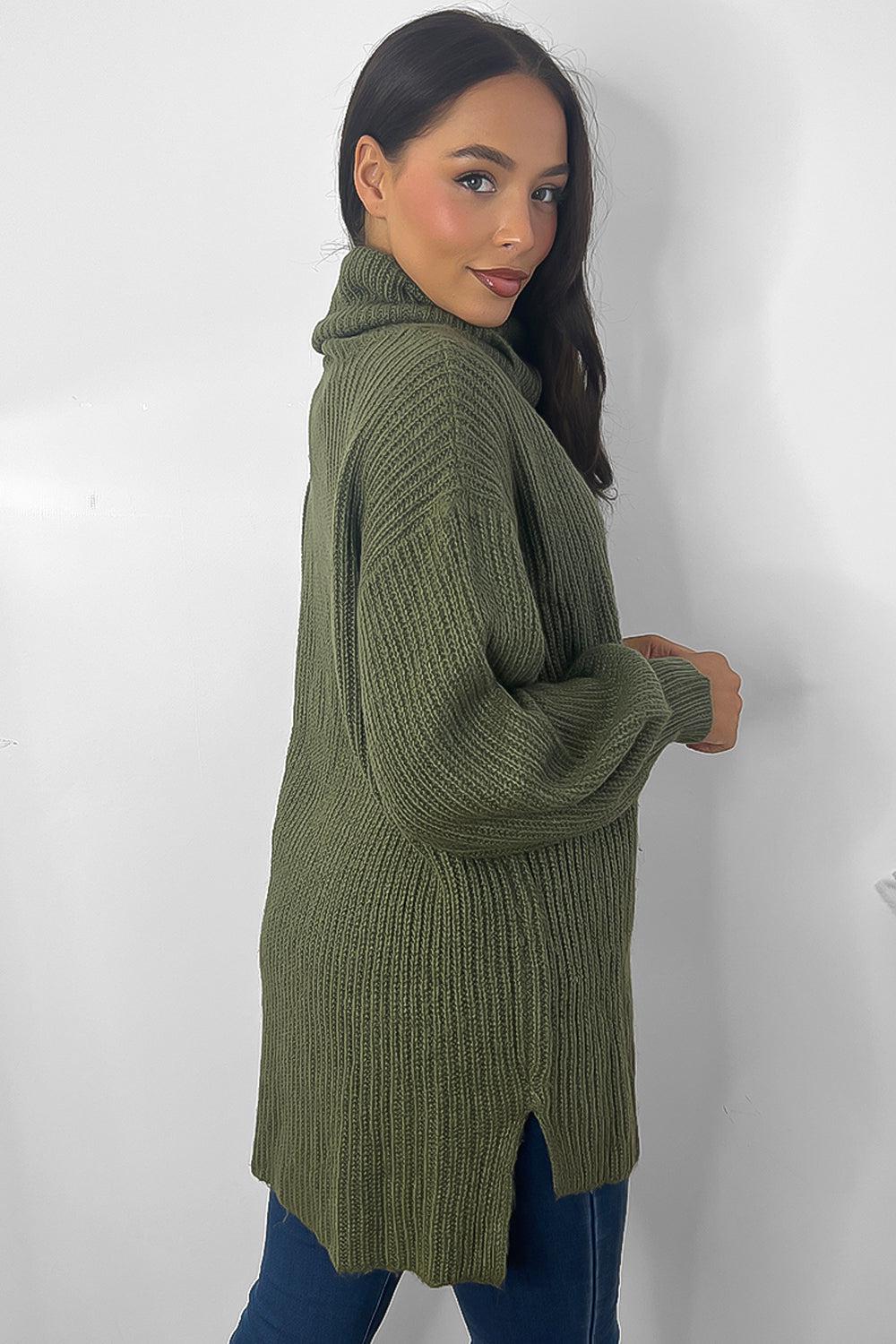 Large Cowl Neck Slouchy Fit Pullover-SinglePrice