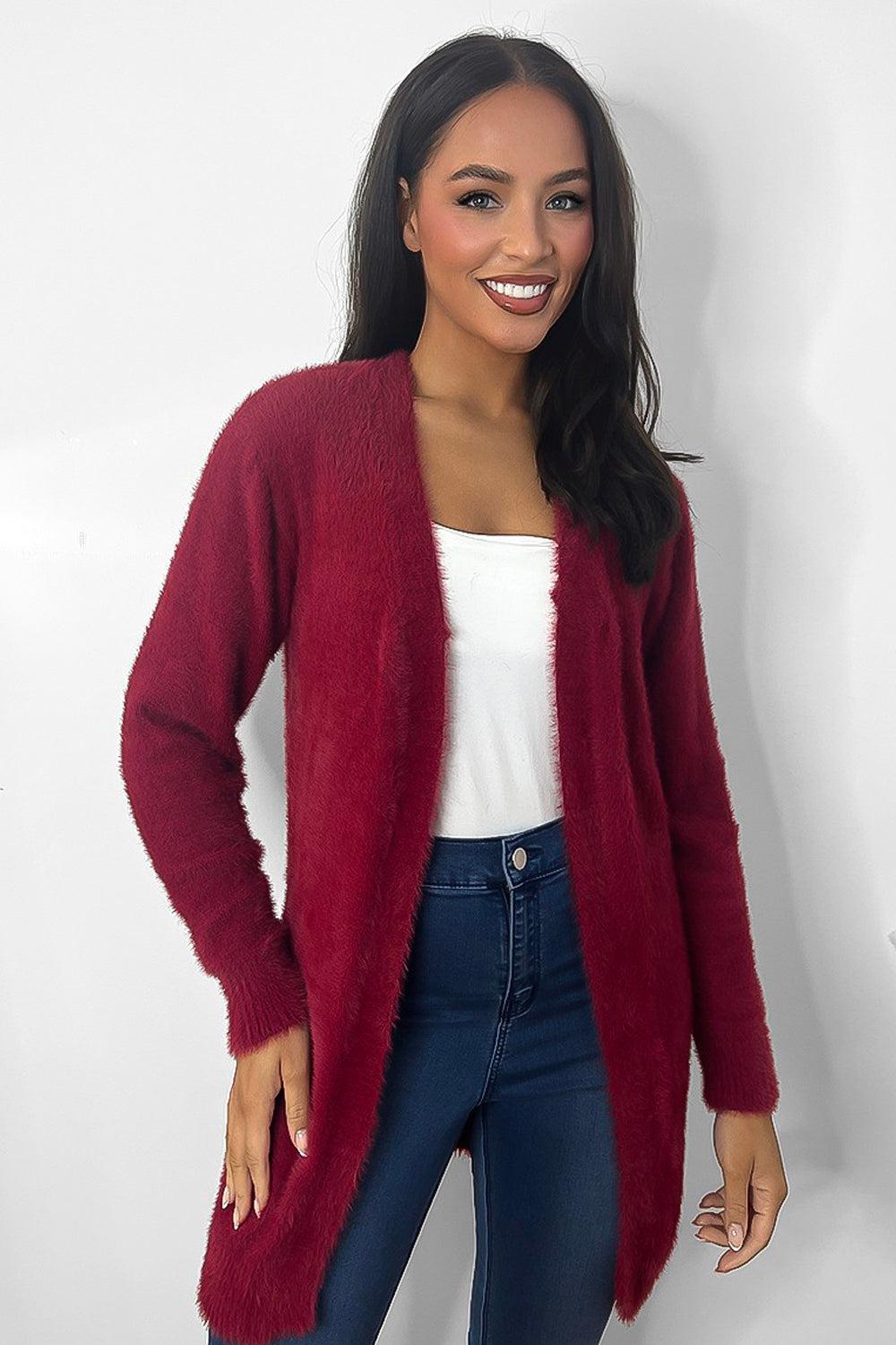 Soft Fluffy Knit Open Front Cardigan-SinglePrice