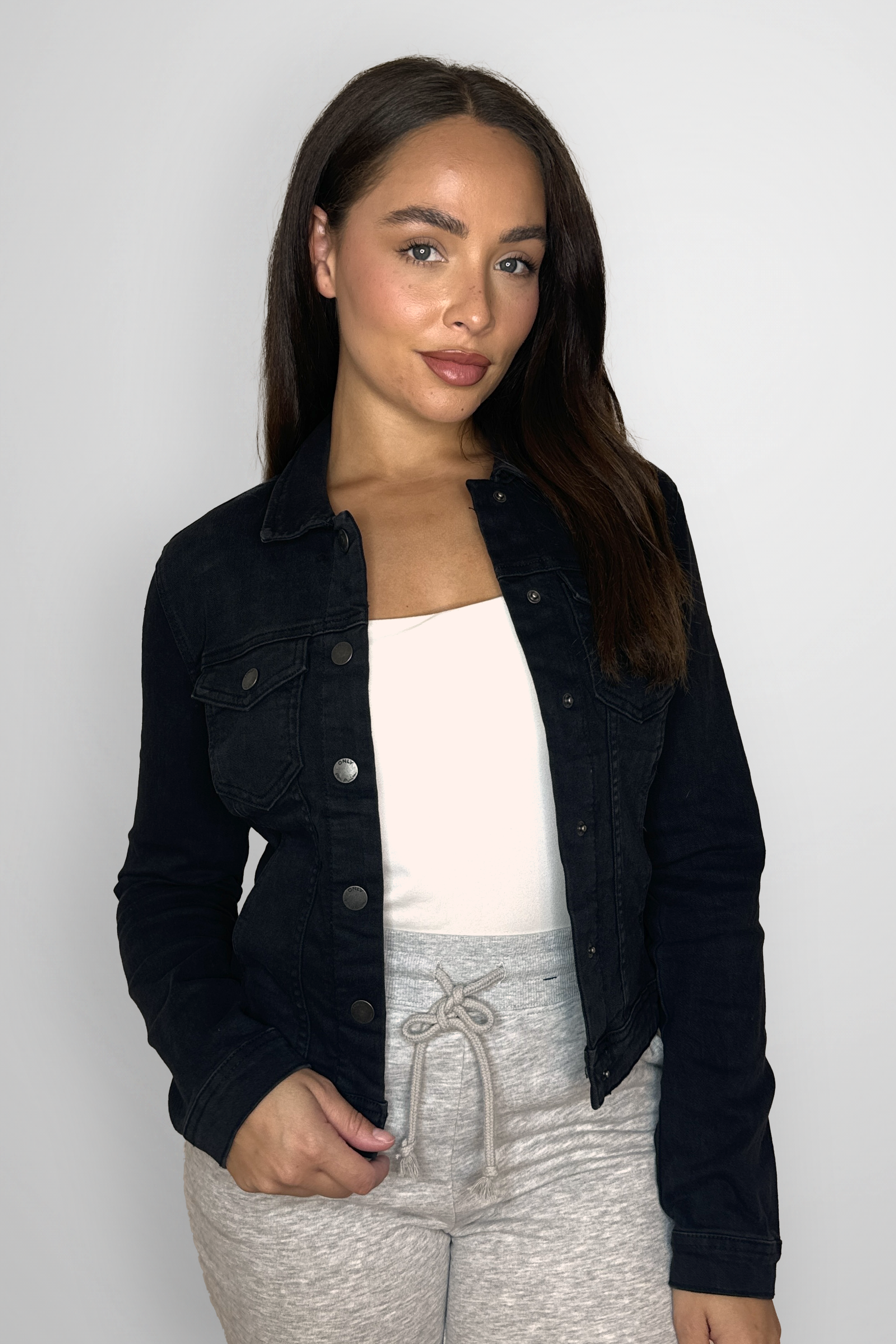 Casual Long Line Denim Jacket-SinglePrice