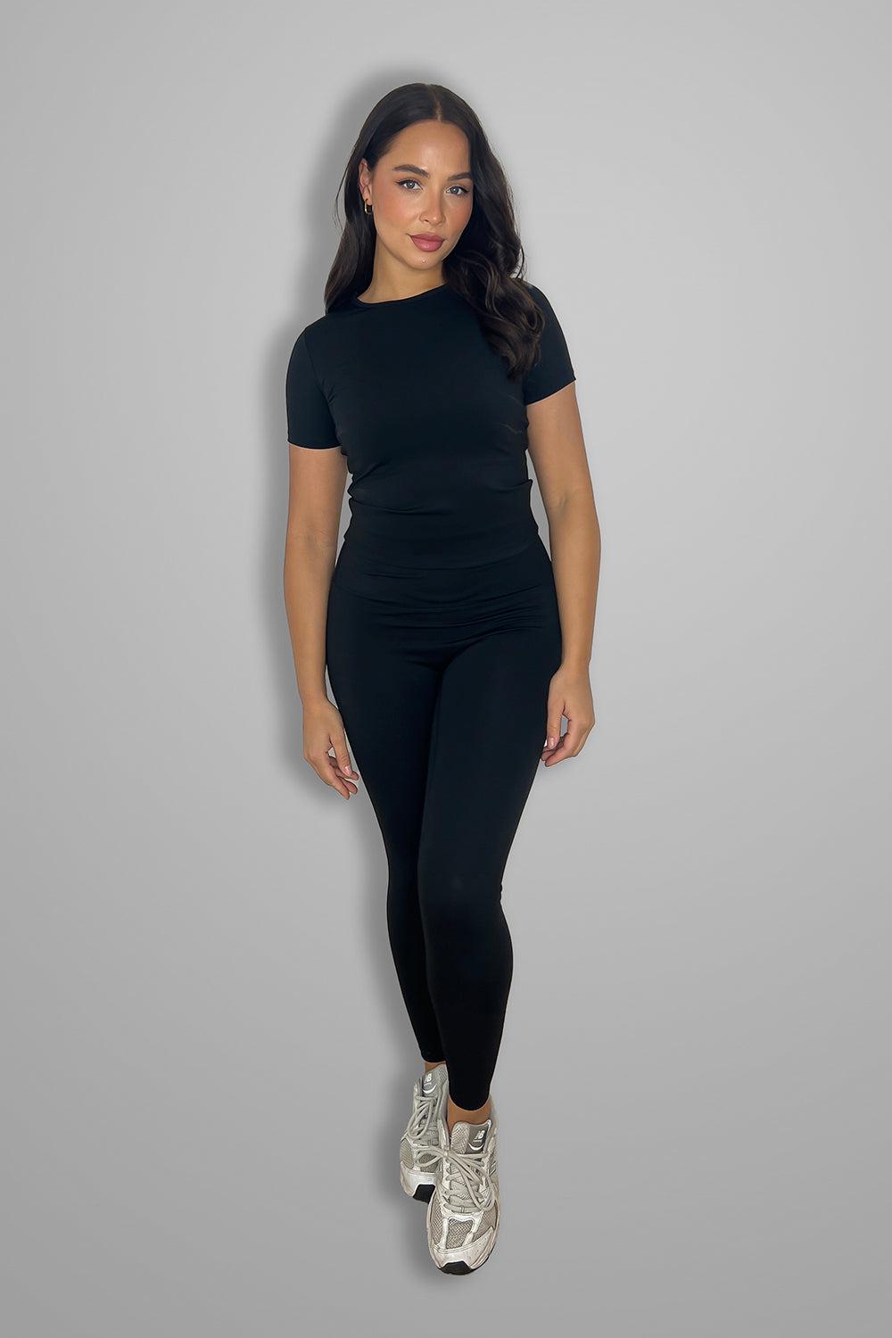 Cup Sleeve Top And Leggings Activewear Set-SinglePrice