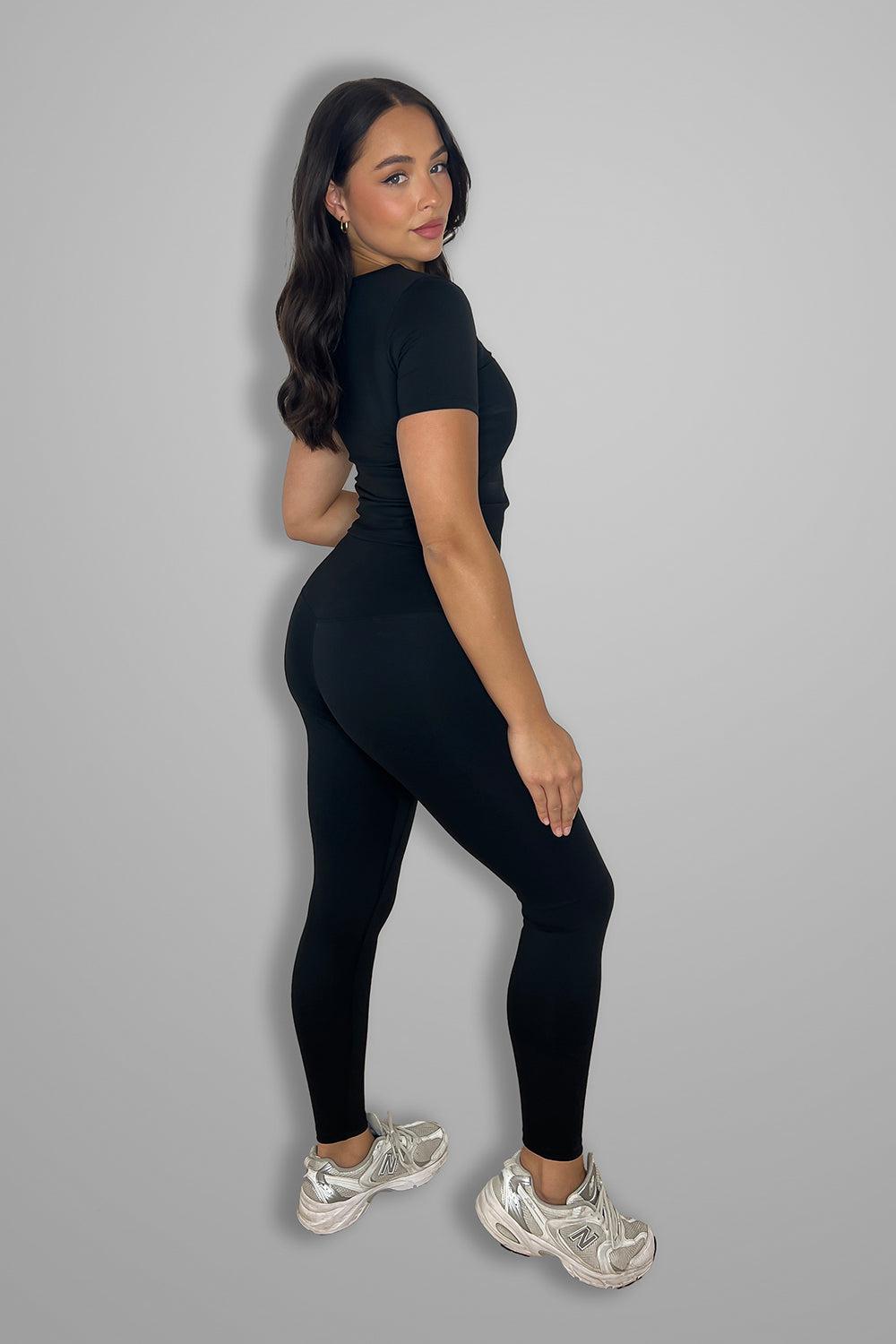 Cup Sleeve Top And Leggings Activewear Set-SinglePrice