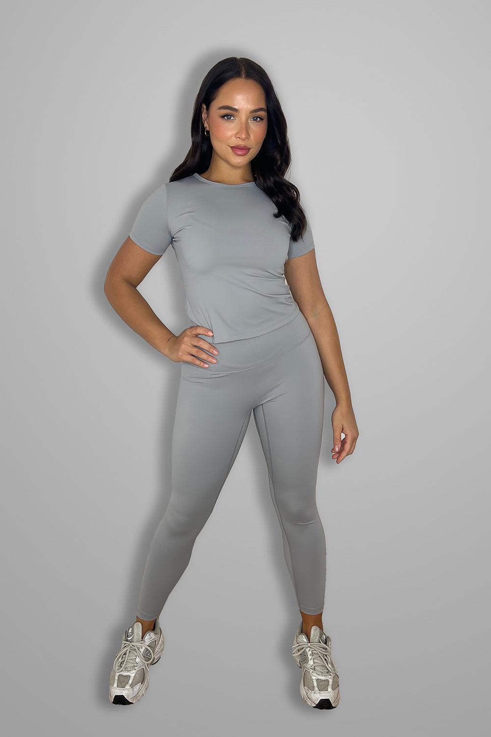 Cup Sleeve Top And Leggings Activewear Set-SinglePrice