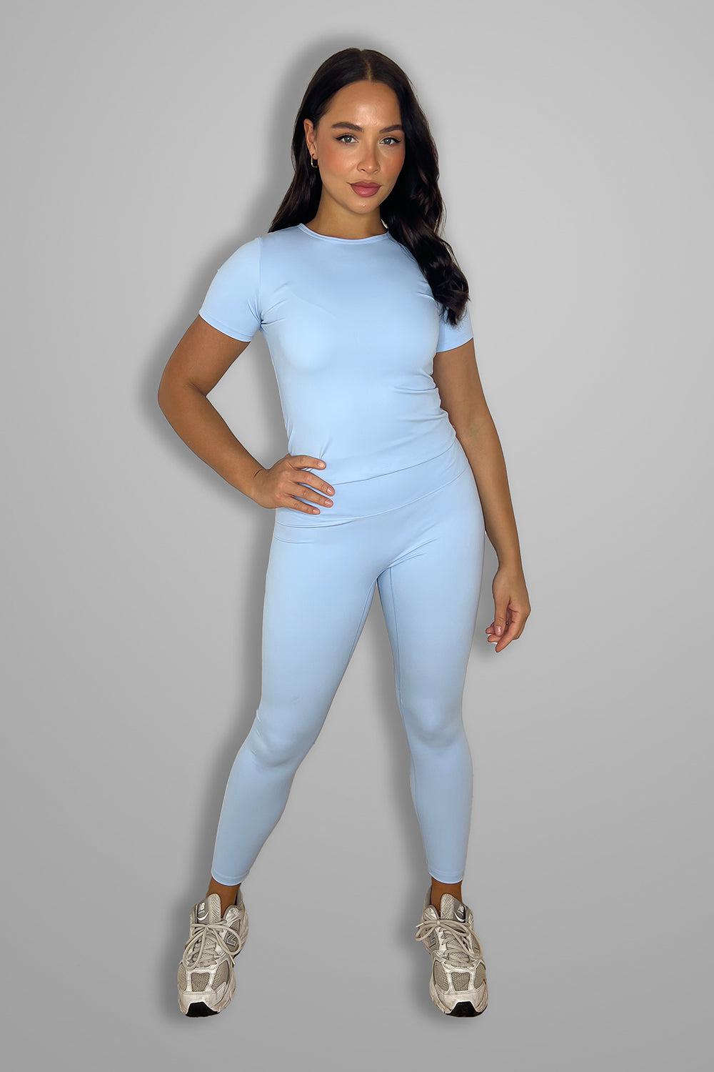 Cup Sleeve Top And Leggings Activewear Set-SinglePrice