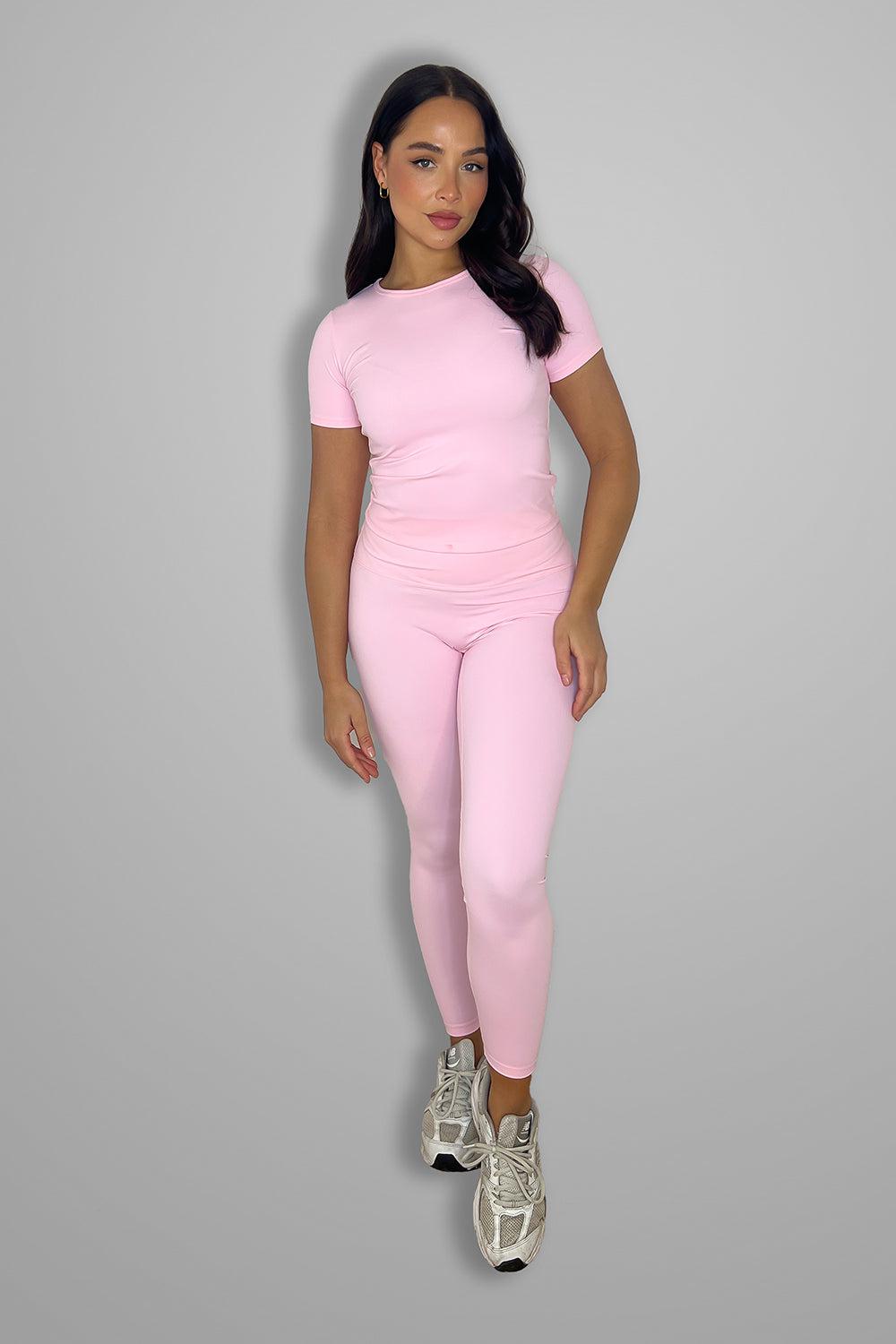 Cup Sleeve Top And Leggings Activewear Set-SinglePrice