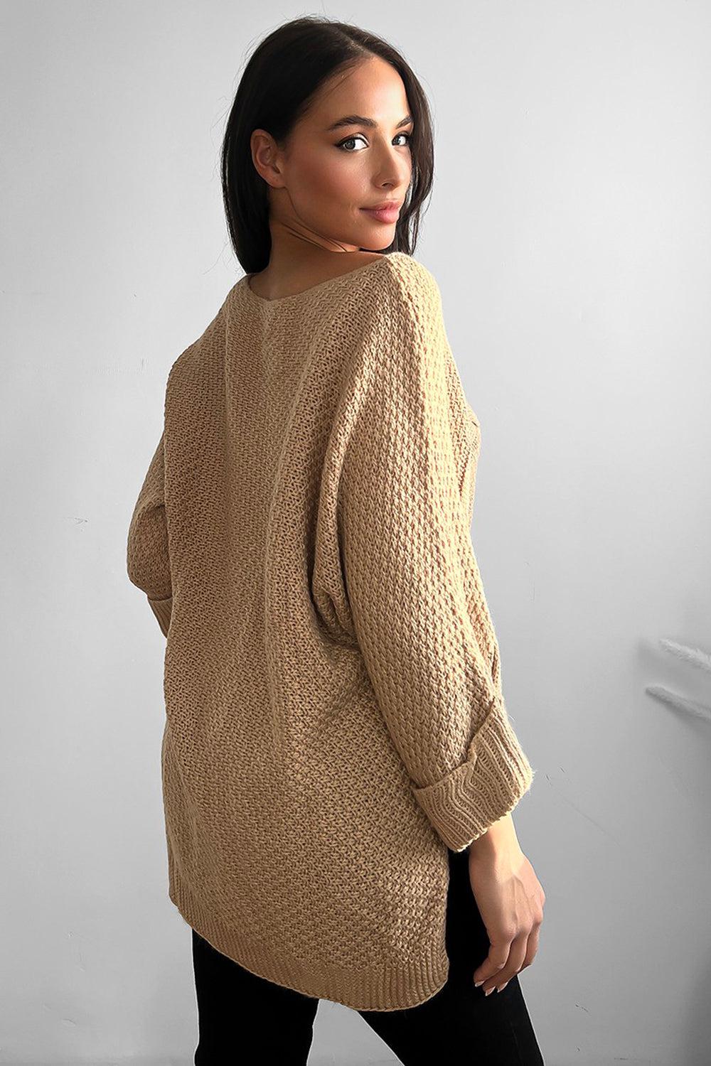 Horizontal Braid Slouchy Fit Pullover-SinglePrice