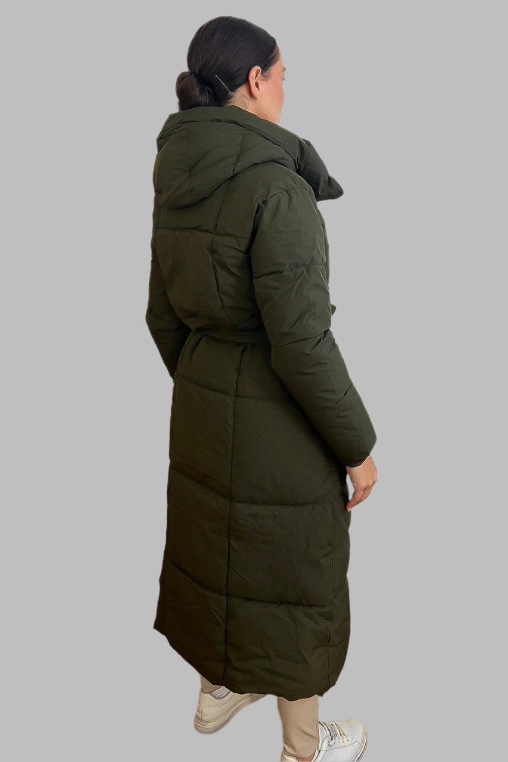 Hooded One Colour Maxi Puffer Jacket-SinglePrice