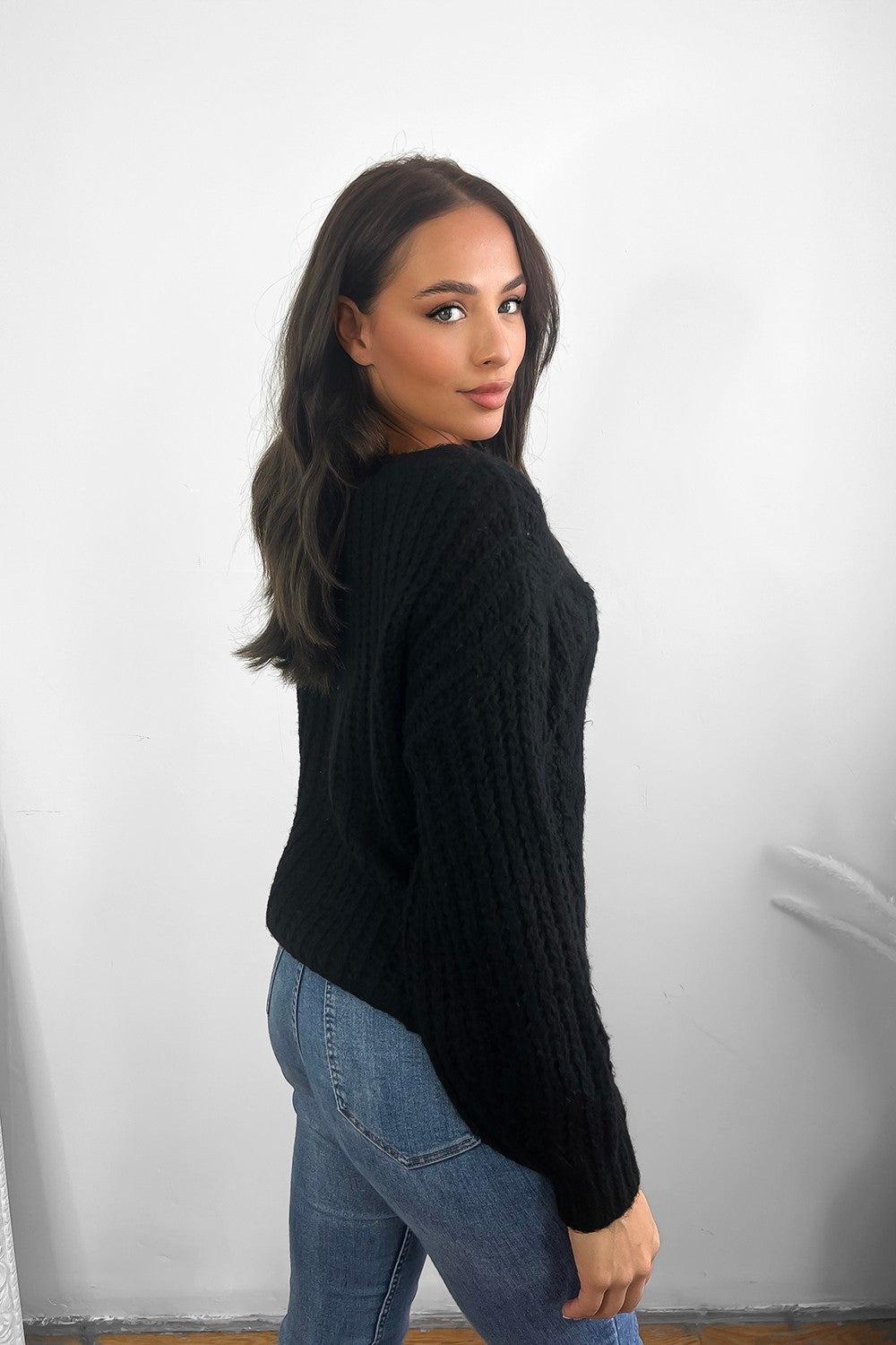 Central Braid Detail Lazy Fit Pullover-SinglePrice