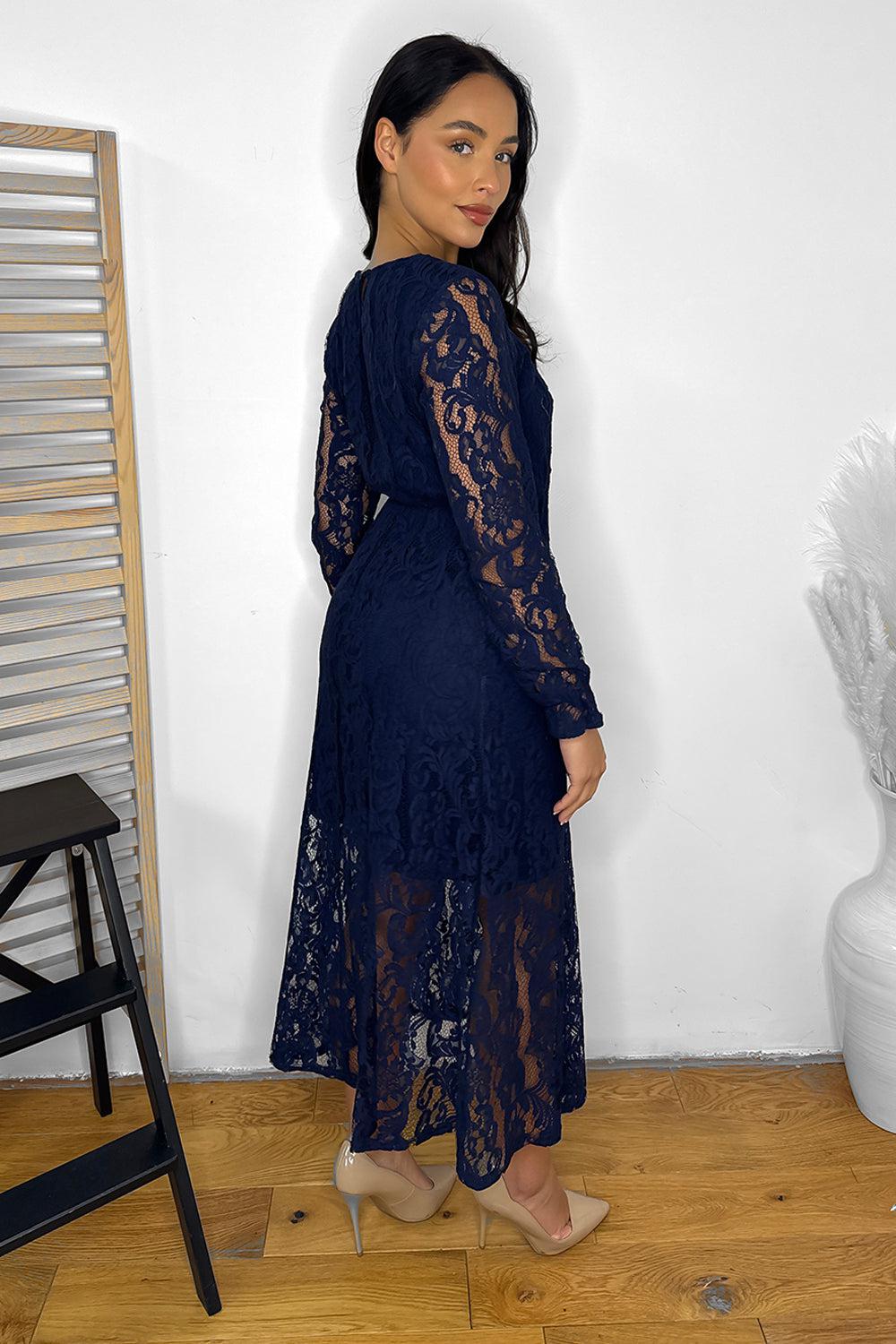 All Lace Classic Midi Dress-SinglePrice