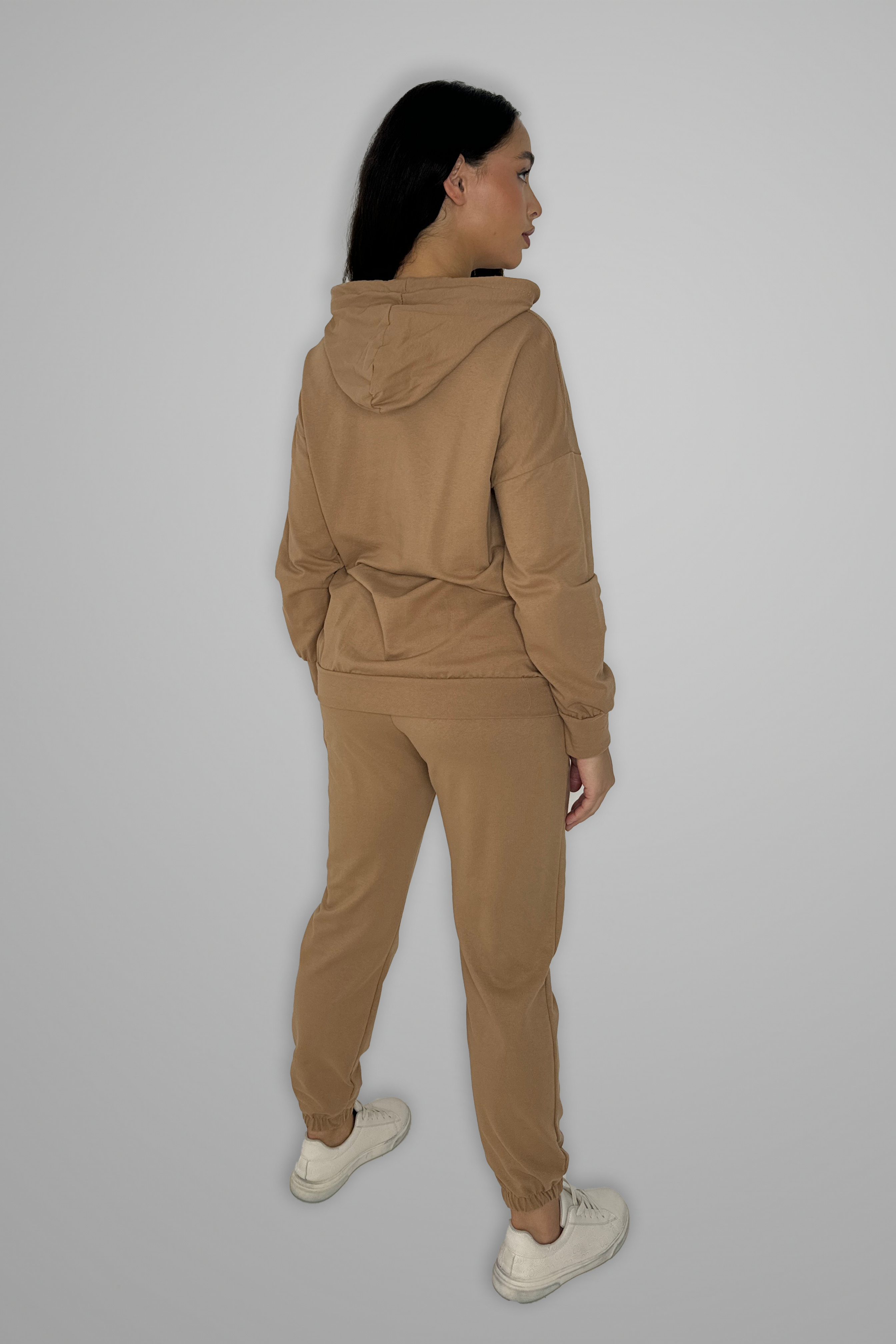 Hooded Drawstring Sweatshirt And Joggers Tracksuit