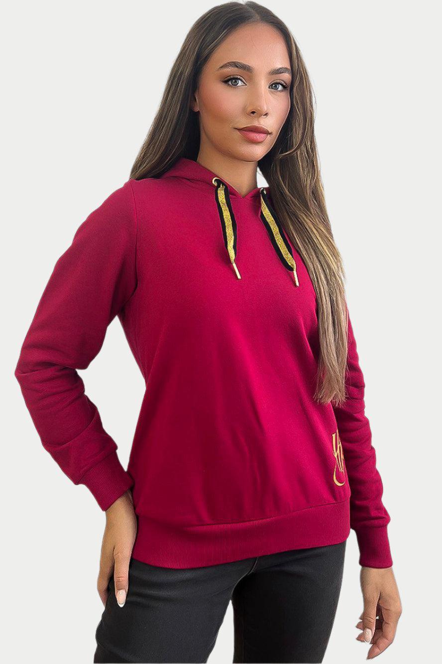 Burgundy Gold Details Magic Hoodie-SinglePrice